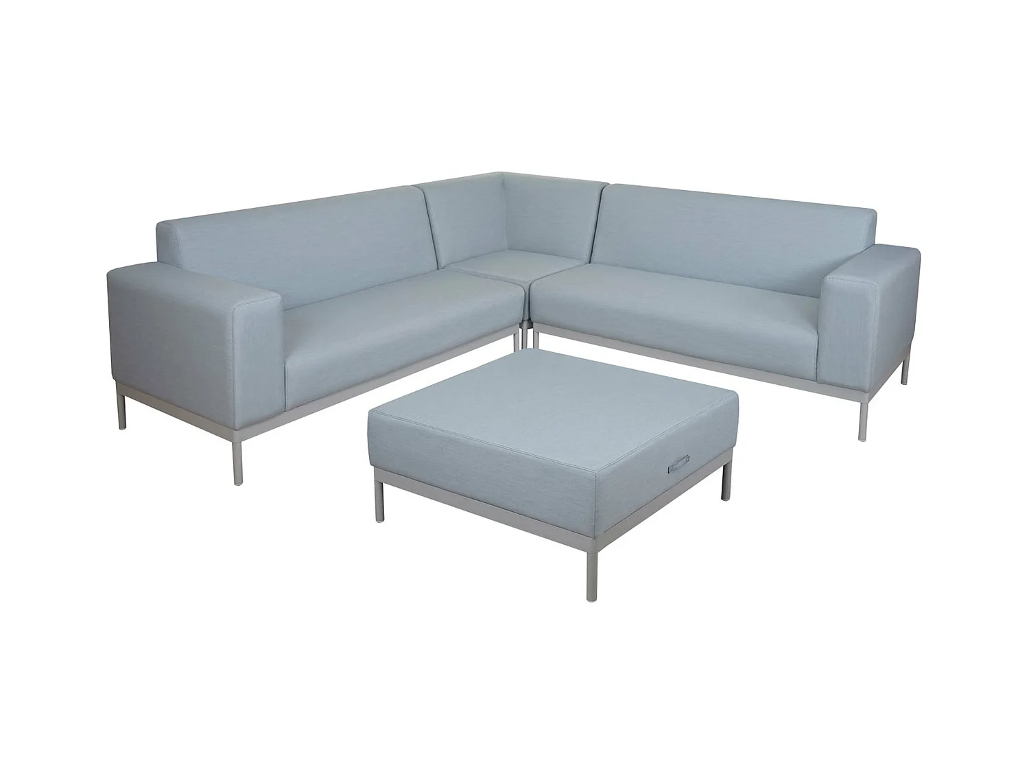 Aluminium tuinset MCW-C47 (7-delig),  blauw zonder plank, zonder kussens