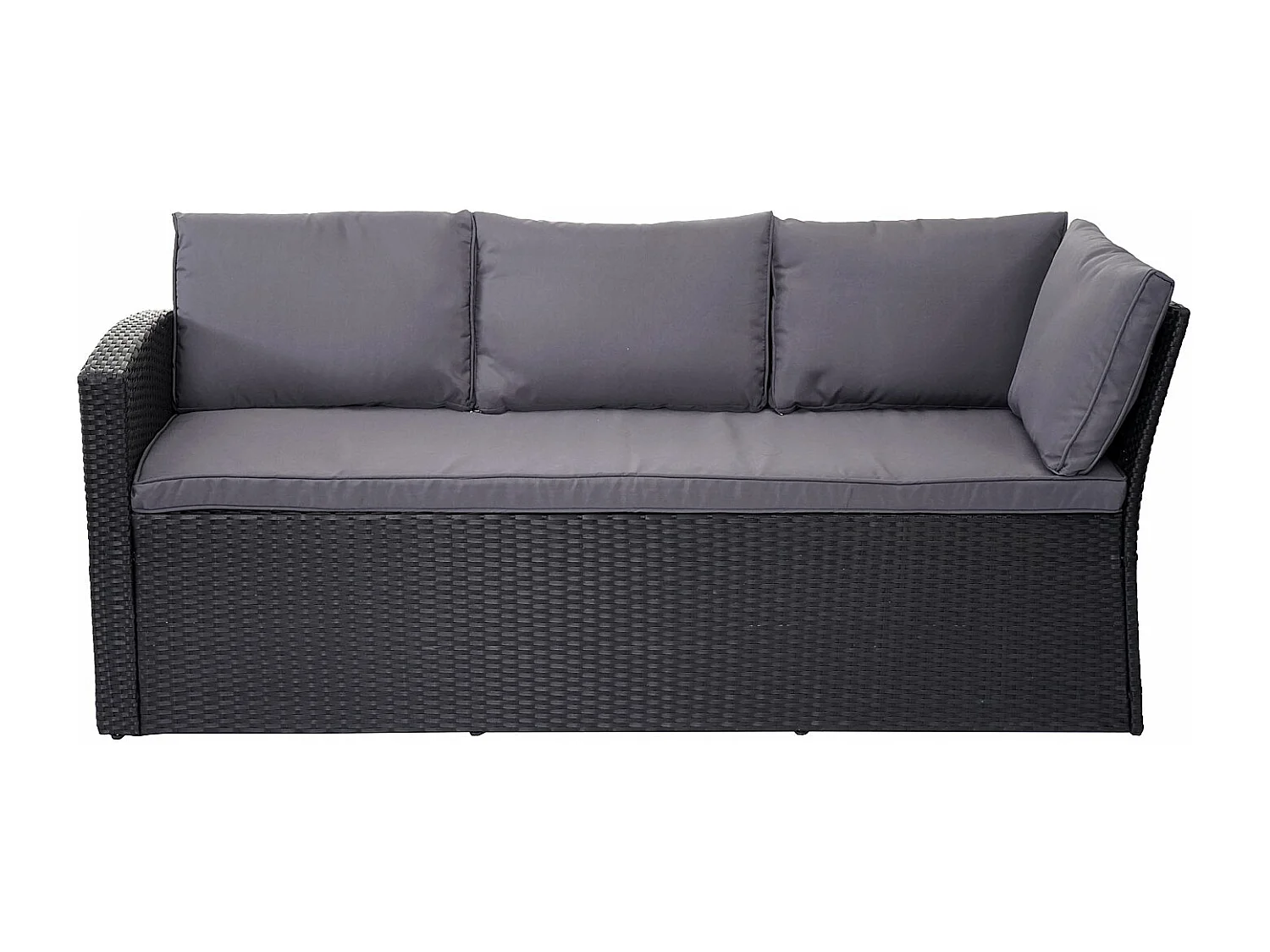 Polyrotan-set MCW-A29 met bank,  kussens donkergrijs