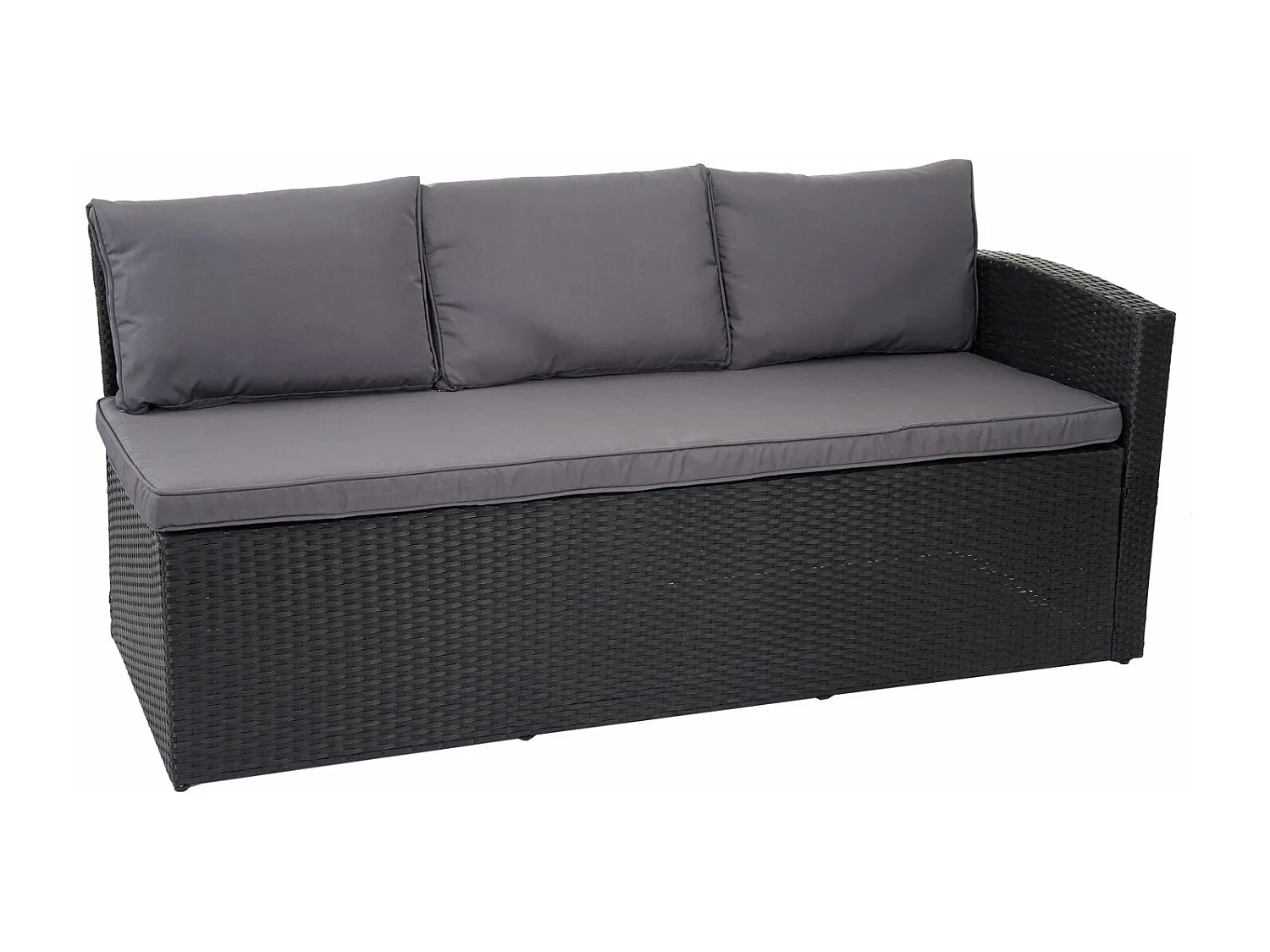 Polyrotan-set MCW-A29 met bank,  kussens donkergrijs