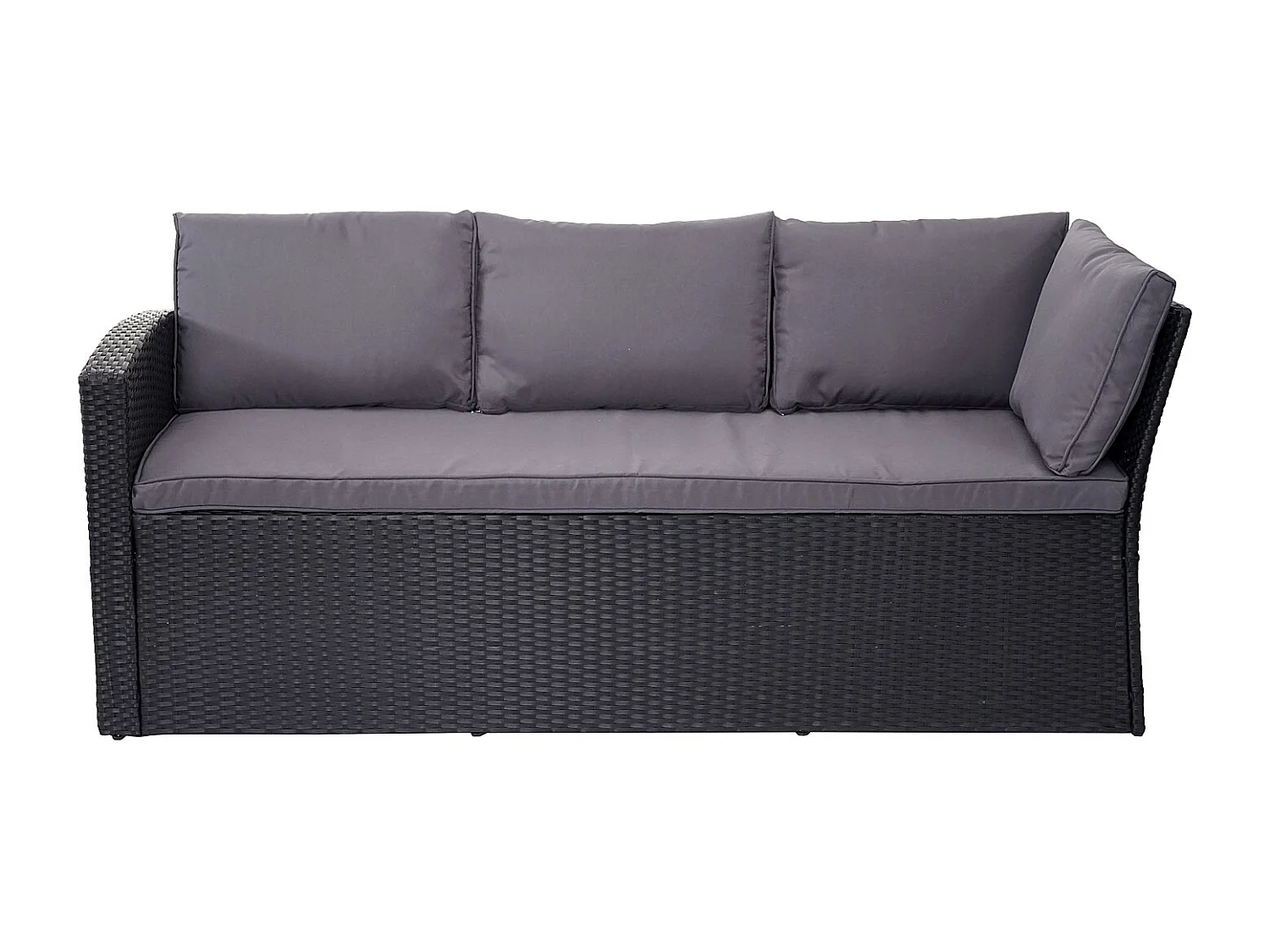 Zestaw z polirattanowym wykończeniem MCW-A29,  poduszki ciemnoszare