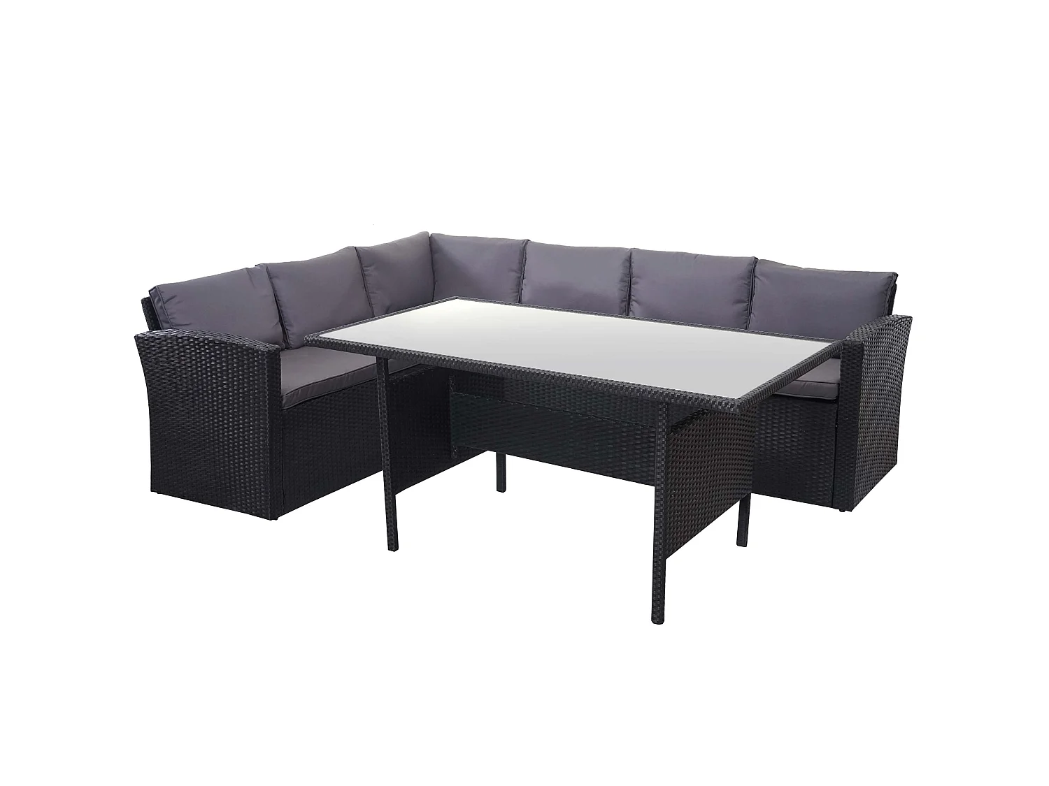 Zestaw z polirattanowym wykończeniem MCW-A29,  poduszki ciemnoszare