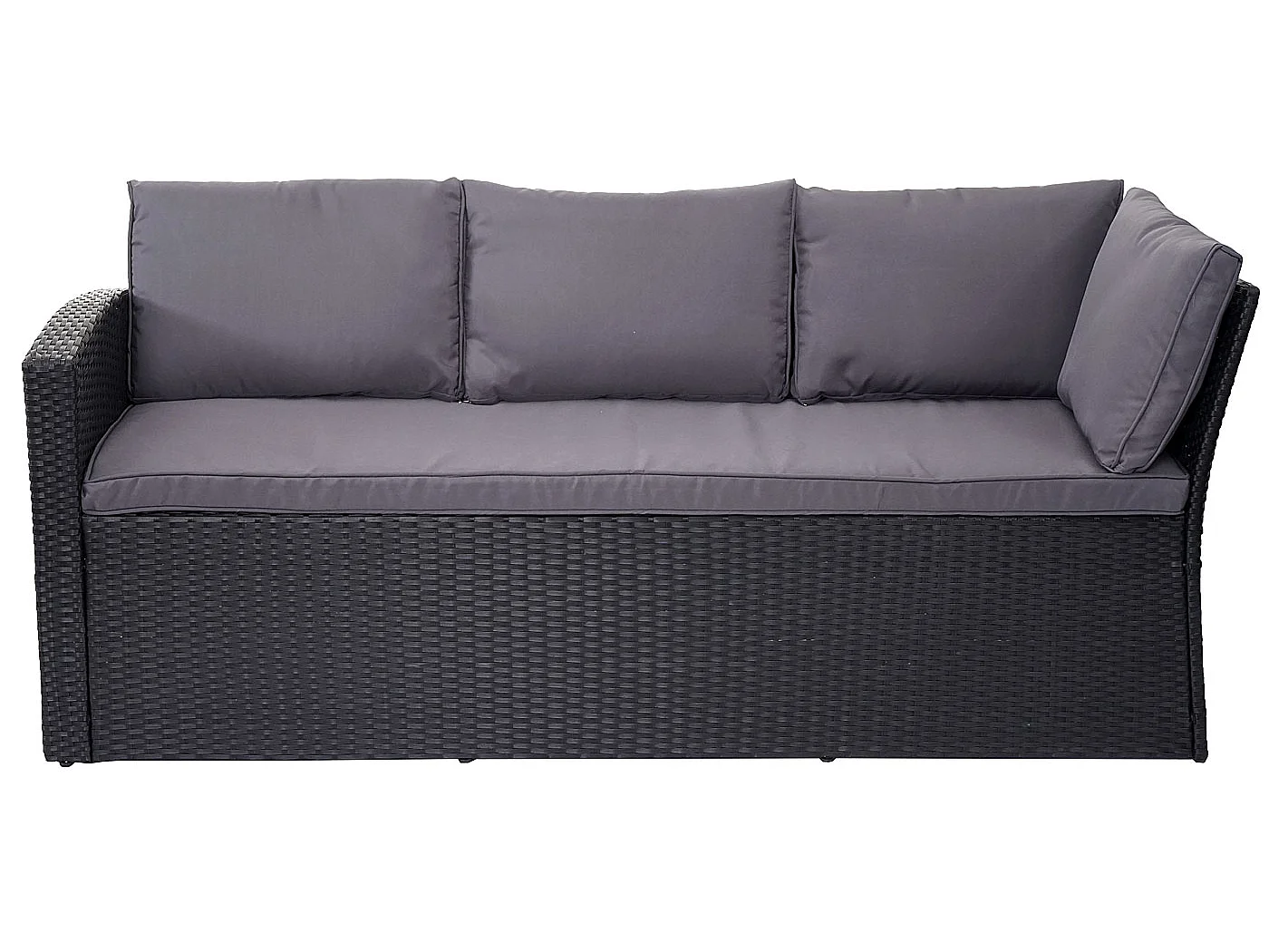 Zestaw z polirattanowym wykończeniem MCW-A29,  poduszki ciemnoszare