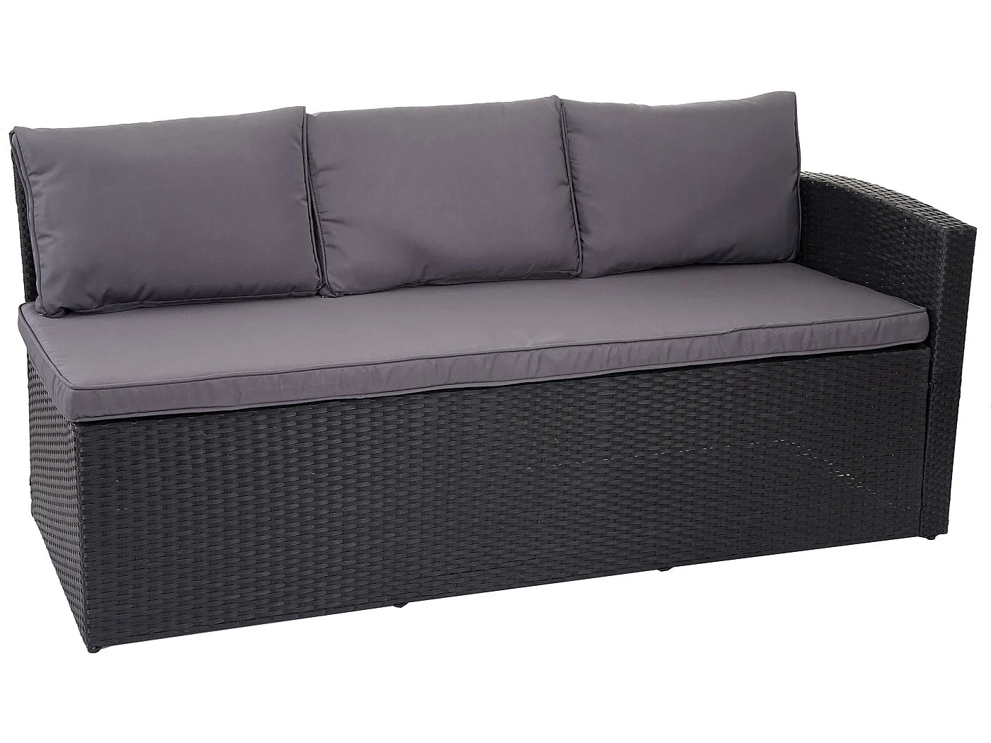 Zestaw z polirattanowym wykończeniem MCW-A29,  poduszki ciemnoszare