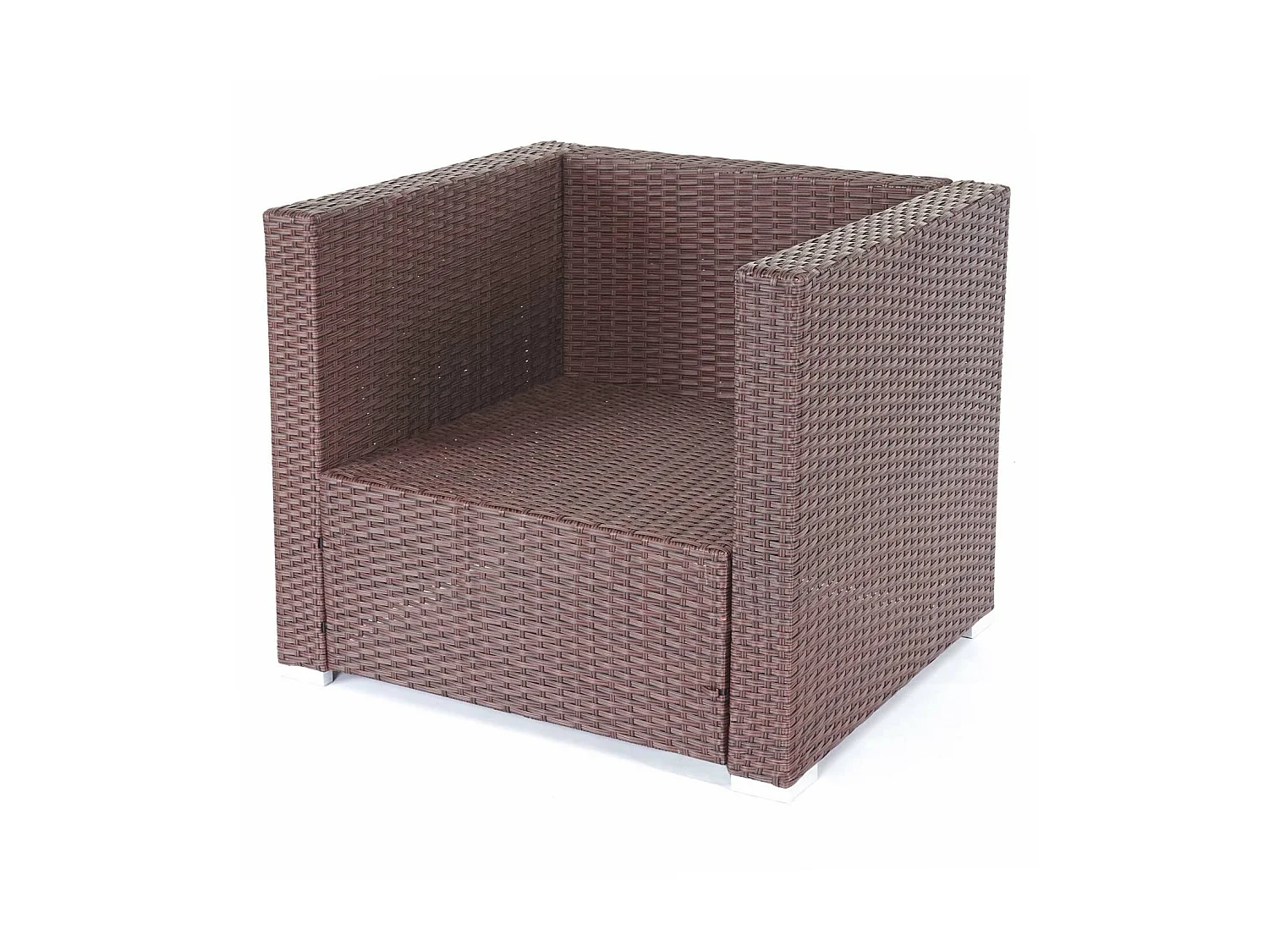 Polyrotan-set Busto,  bruin, kussens crème