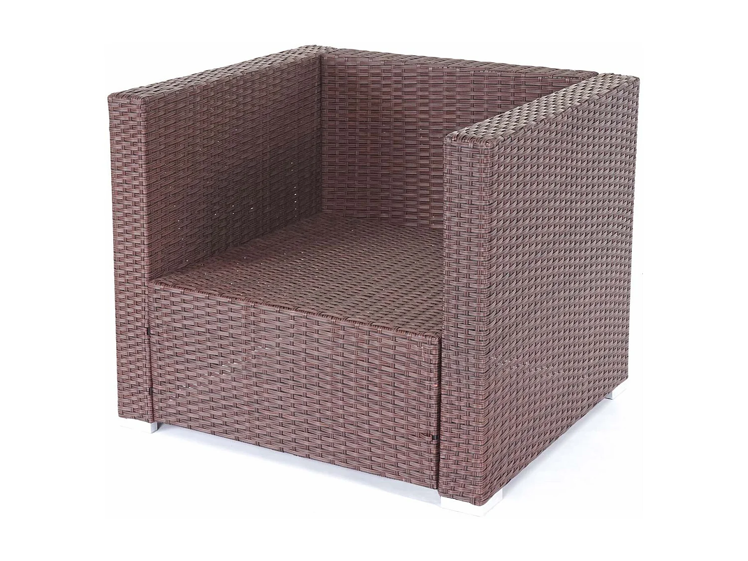 Poly-Rattan-Garnitur Busto, Braun, Kissen creme