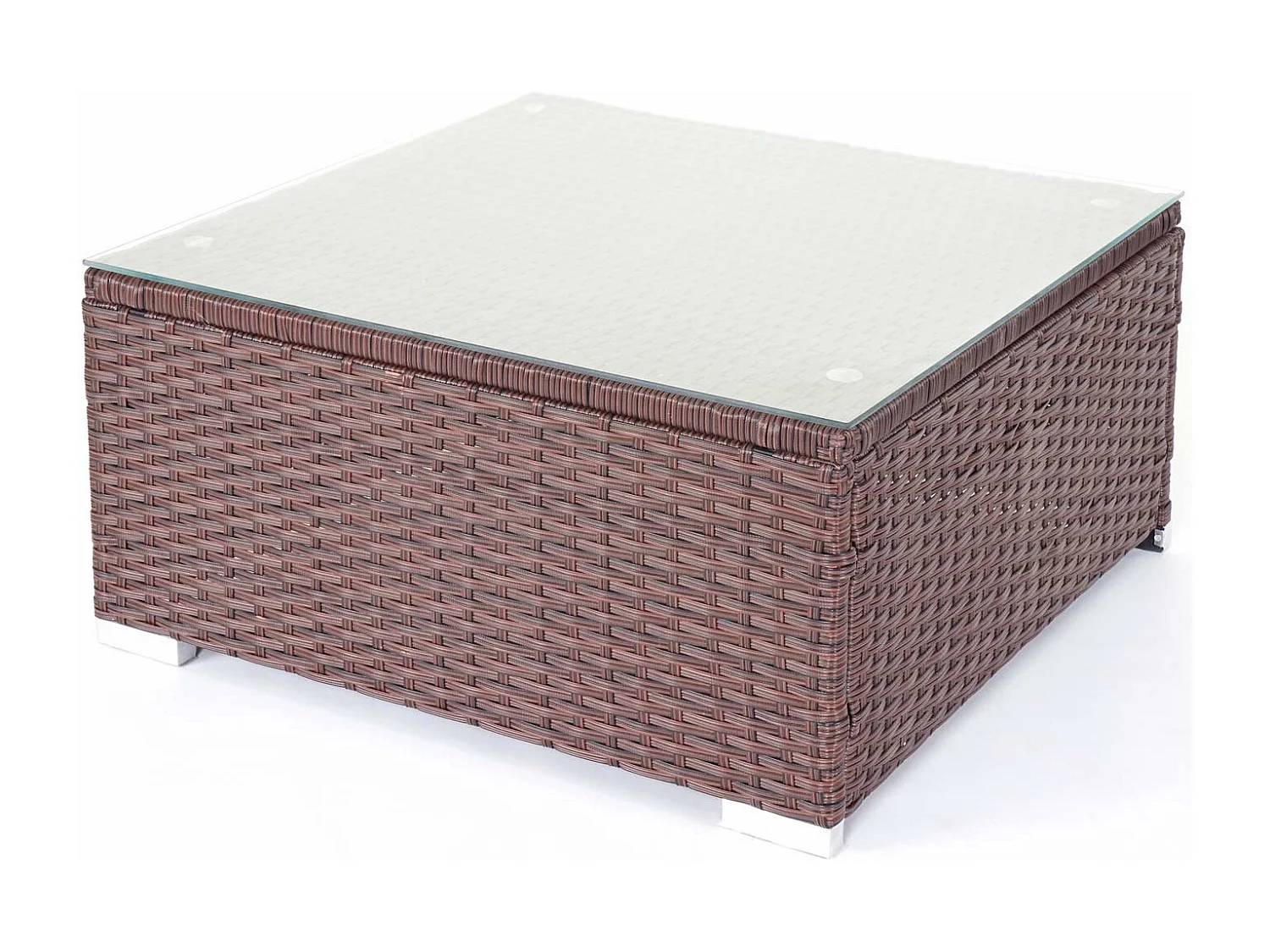 Poly-Rattan-Garnitur Busto, Braun, Kissen creme
