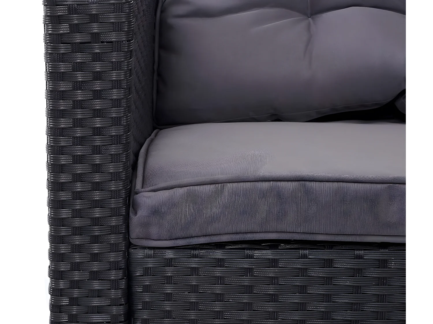 Zestaw polirattanowy MCW-A29 + 2x stołki,  poduszki ciemnoszare, z 2 stołkami