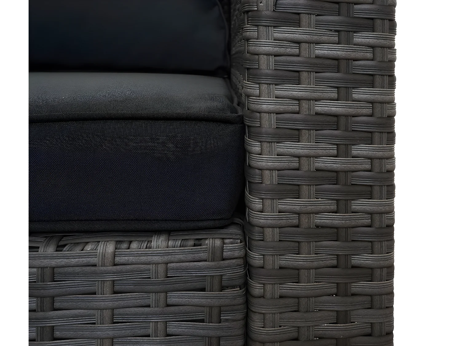 Set salotto giardino esterno salottino MCW-F57 polyrattan grigio con cuscini grigio scuro e decorativi