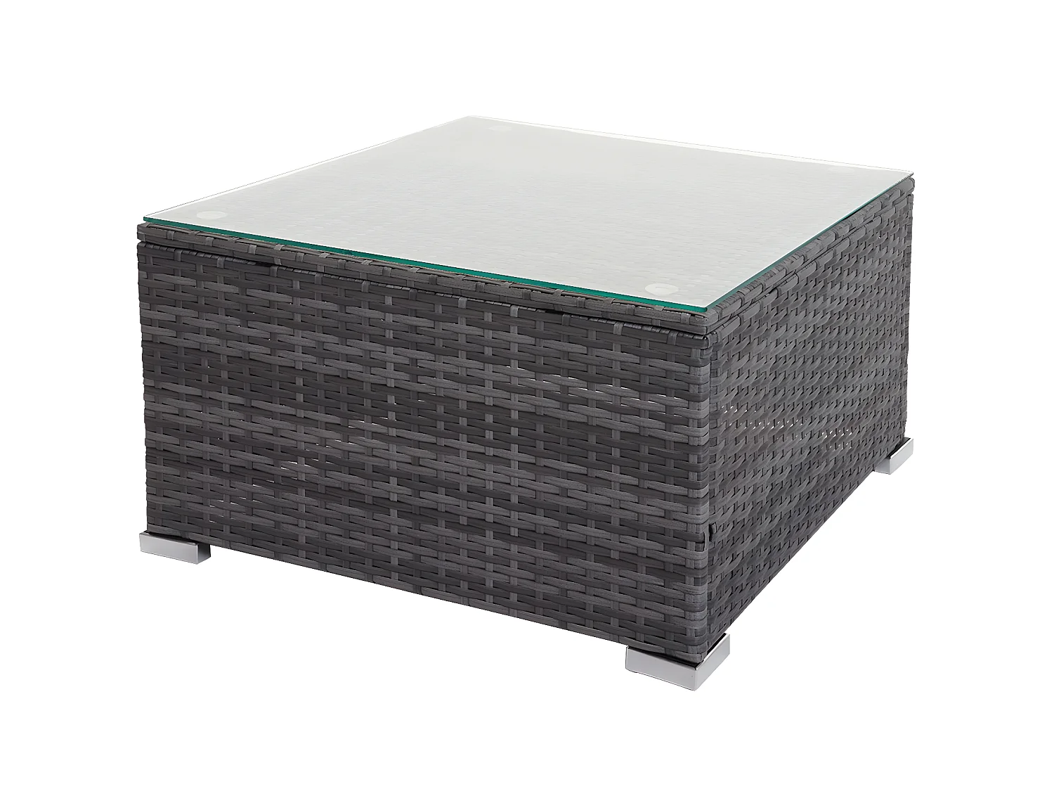 Set salotto giardino esterno salottino MCW-F57 polyrattan grigio con cuscini grigio scuro e decorativi