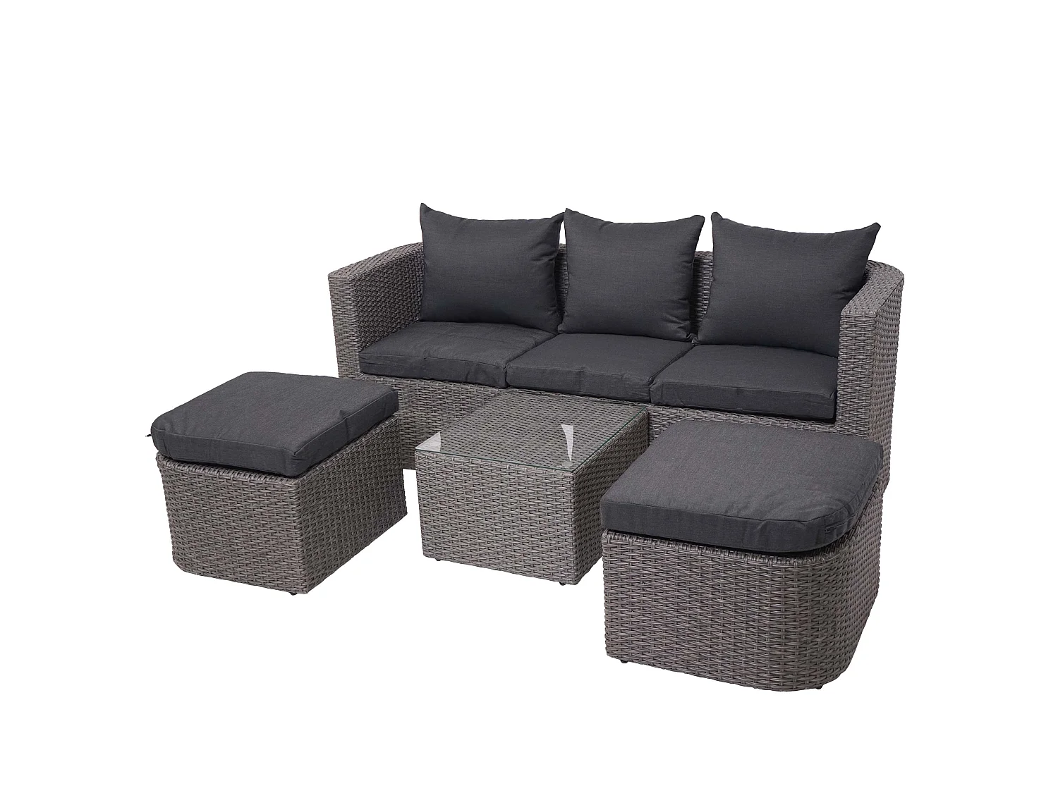Lounge-Set MCW-J37 (4-Teilig), Grau, Kissen anthrazit