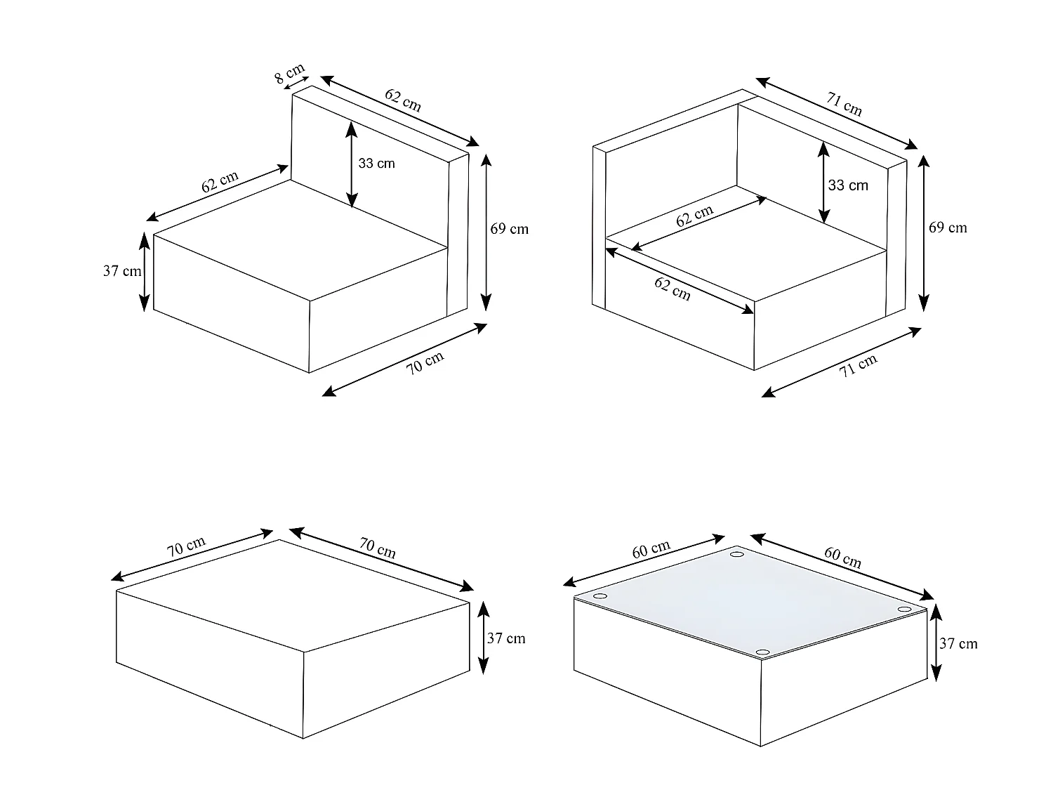 Poly-Rattan-Garnitur MCW-D24, Anthrazit, Polster grau