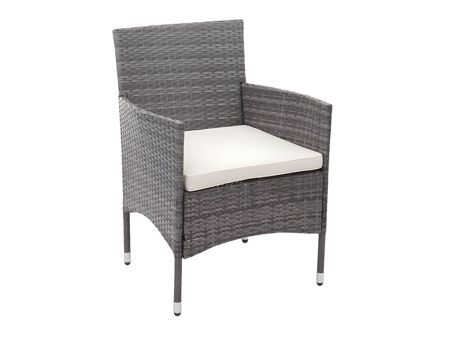 Poly-Rattan Garnitur MCW-F55 (4-teilig), Grau, Kissen creme