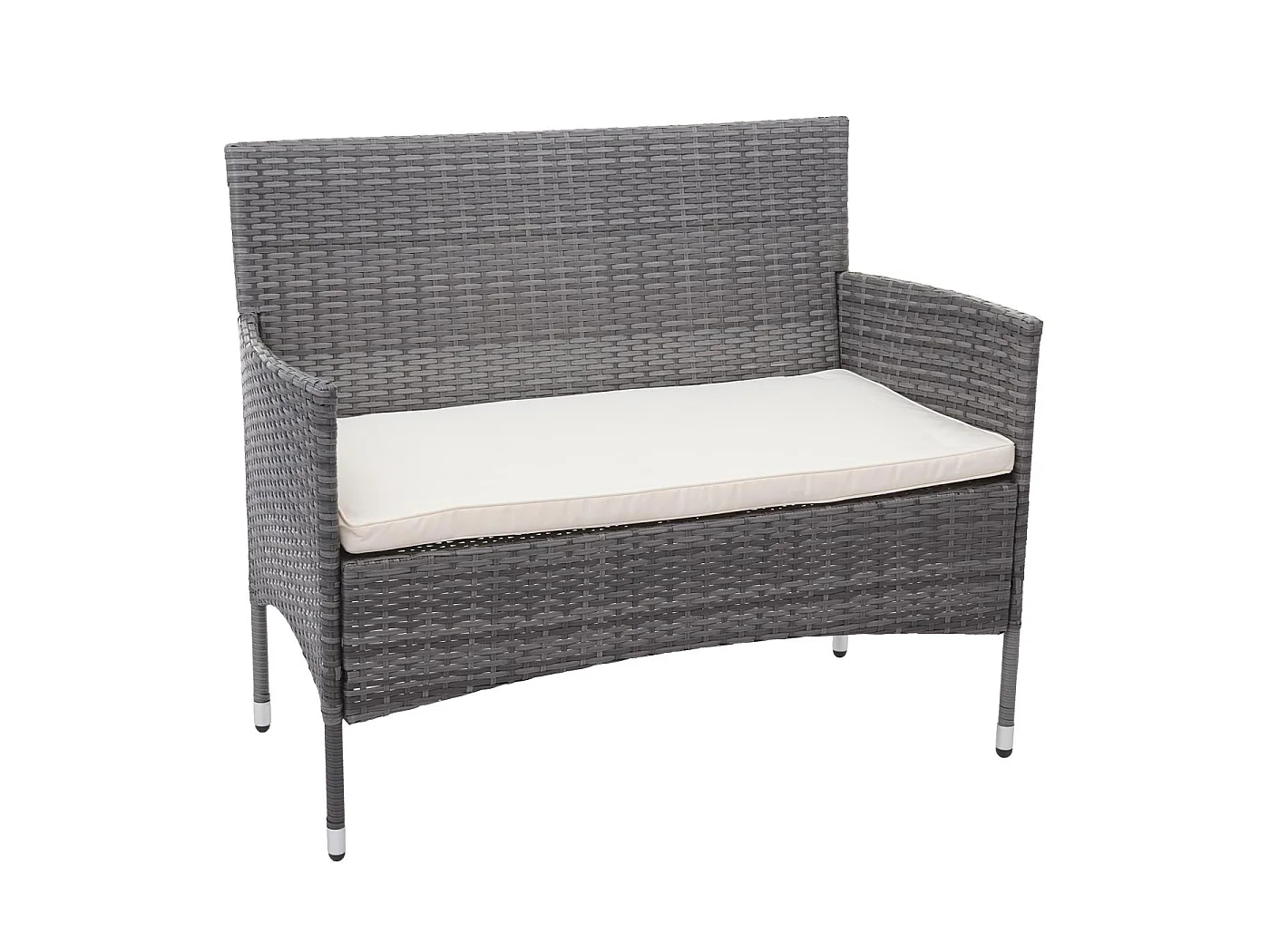 Polyrotan set MCW-F55 (4-delig),  grijs, kussens creme