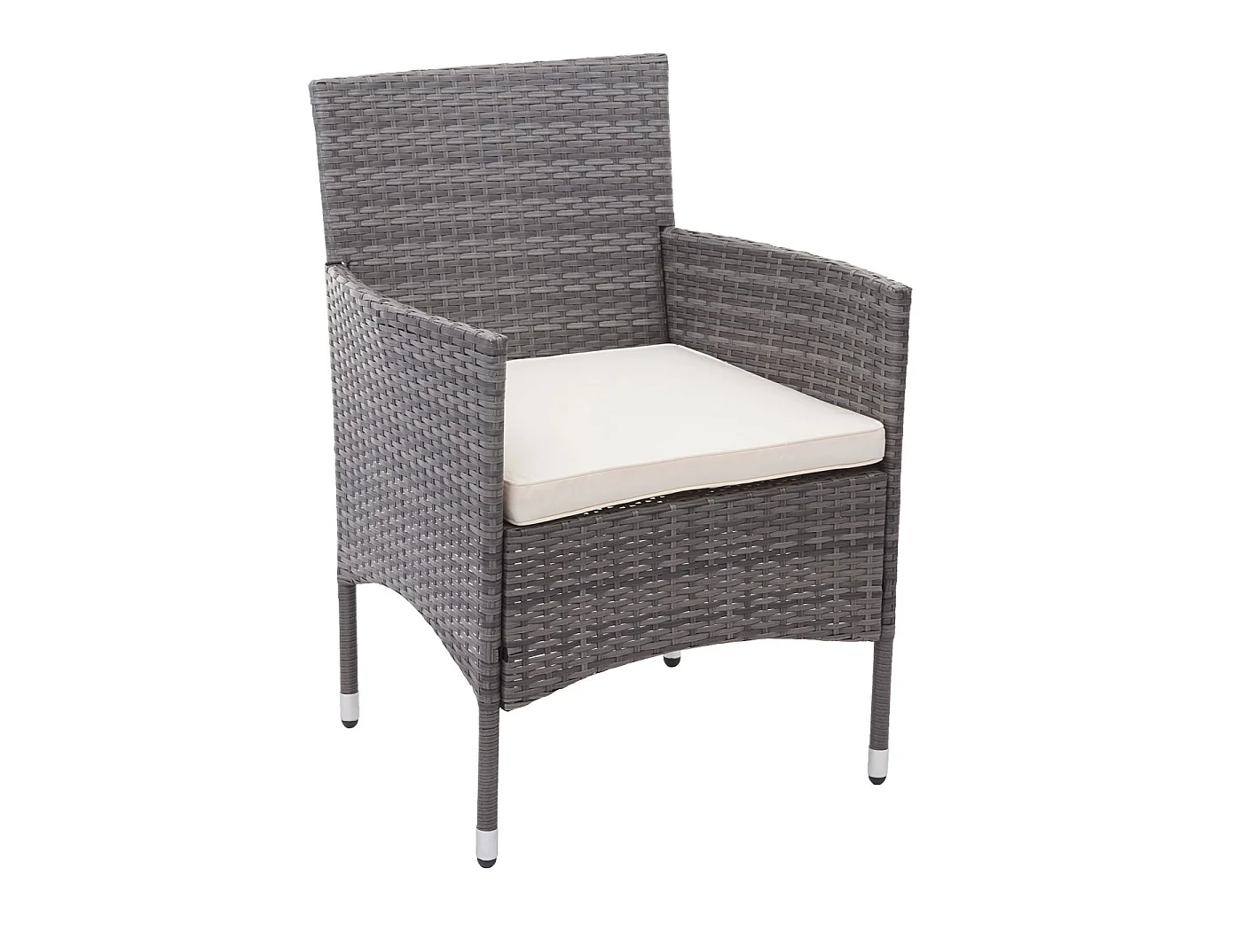 Polyrotan set MCW-F55 (4-delig),  grijs, kussens creme