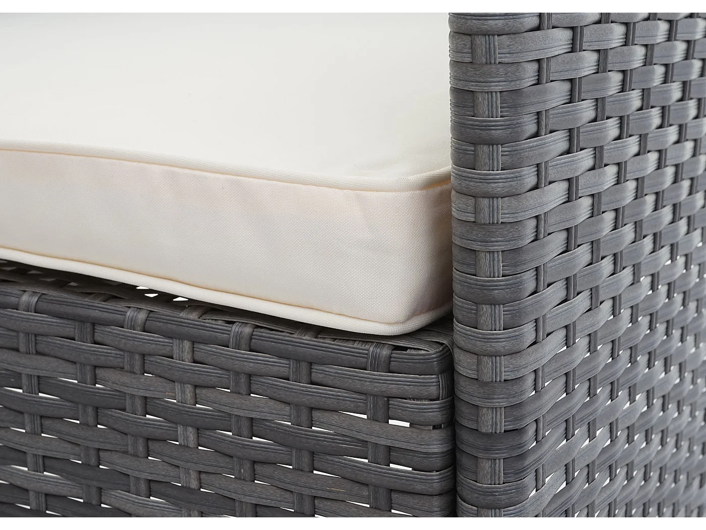 Polyrotan set MCW-F55 (4-delig),  grijs, kussens creme