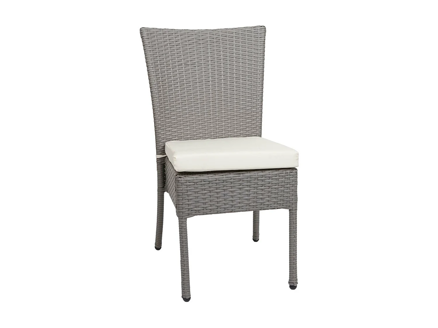 Zestaw polirattanowy MCW-G19 (5-częściowy),  szary, kremowe poduszki