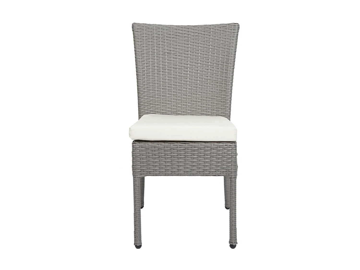 Zestaw polirattanowy MCW-G19 (5-częściowy),  szary, kremowe poduszki