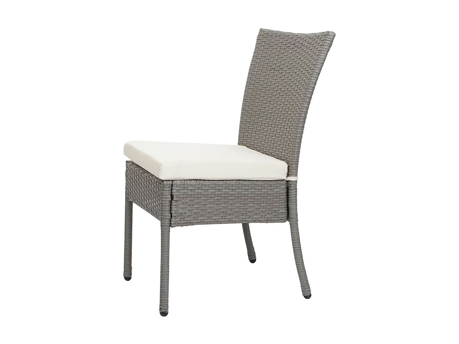 Zestaw polirattanowy MCW-G19 (5-częściowy),  szary, kremowe poduszki