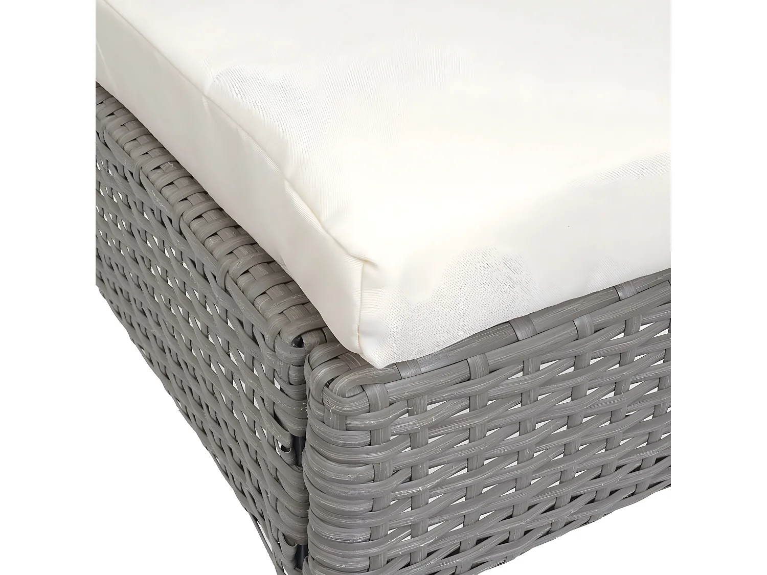 Zestaw polirattanowy MCW-G19 (5-częściowy),  szary, kremowe poduszki