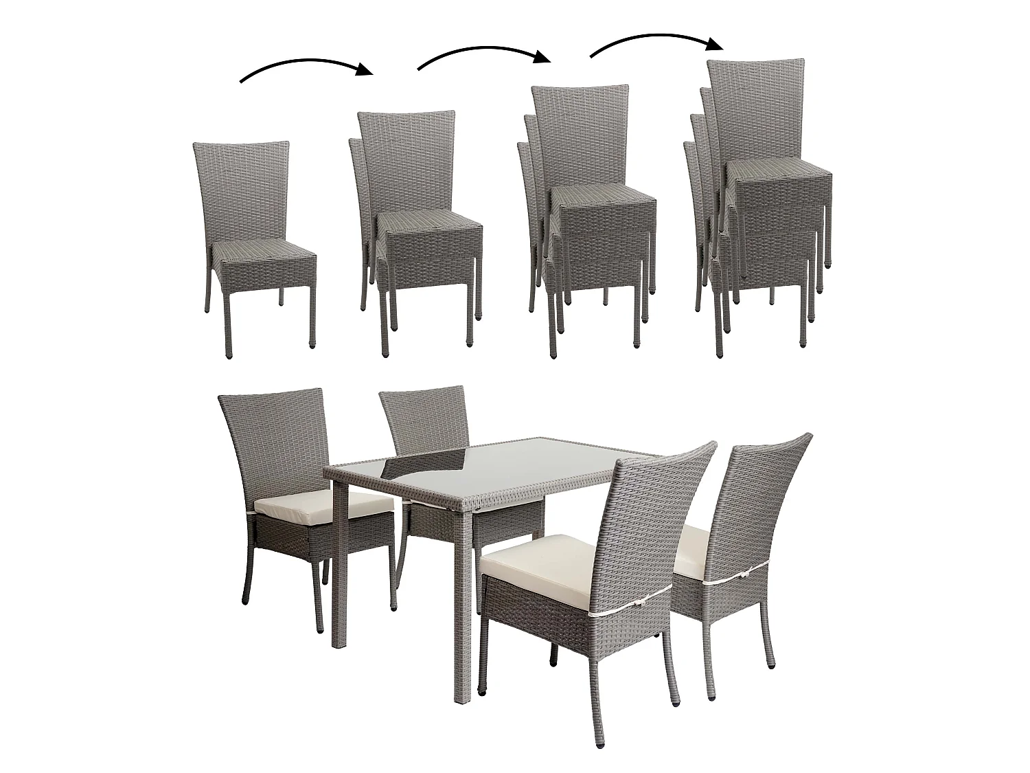 Zestaw MCW-G19 (5 elementów),  szary, poduszki w kolorze kremowym