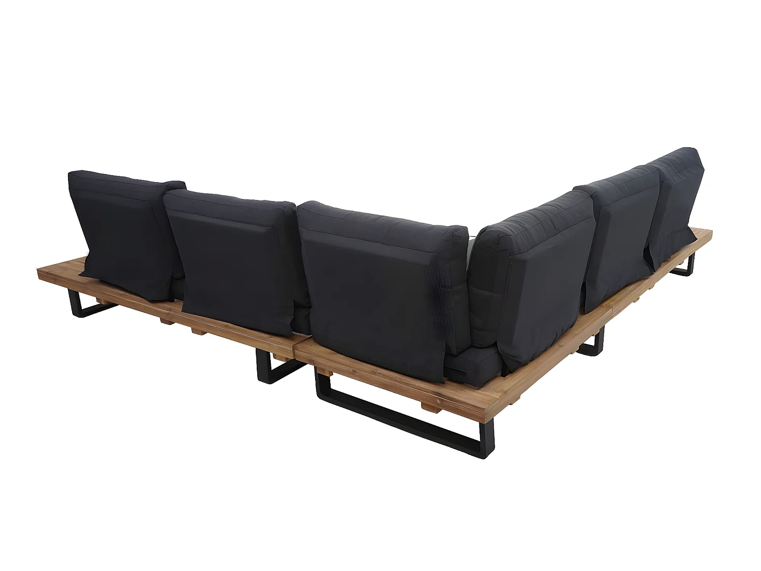 Zestaw ogrodowy MCW-H54 (zestaw 2 sztuk),  jasnobrązowy, ciemnoszara tapicerka