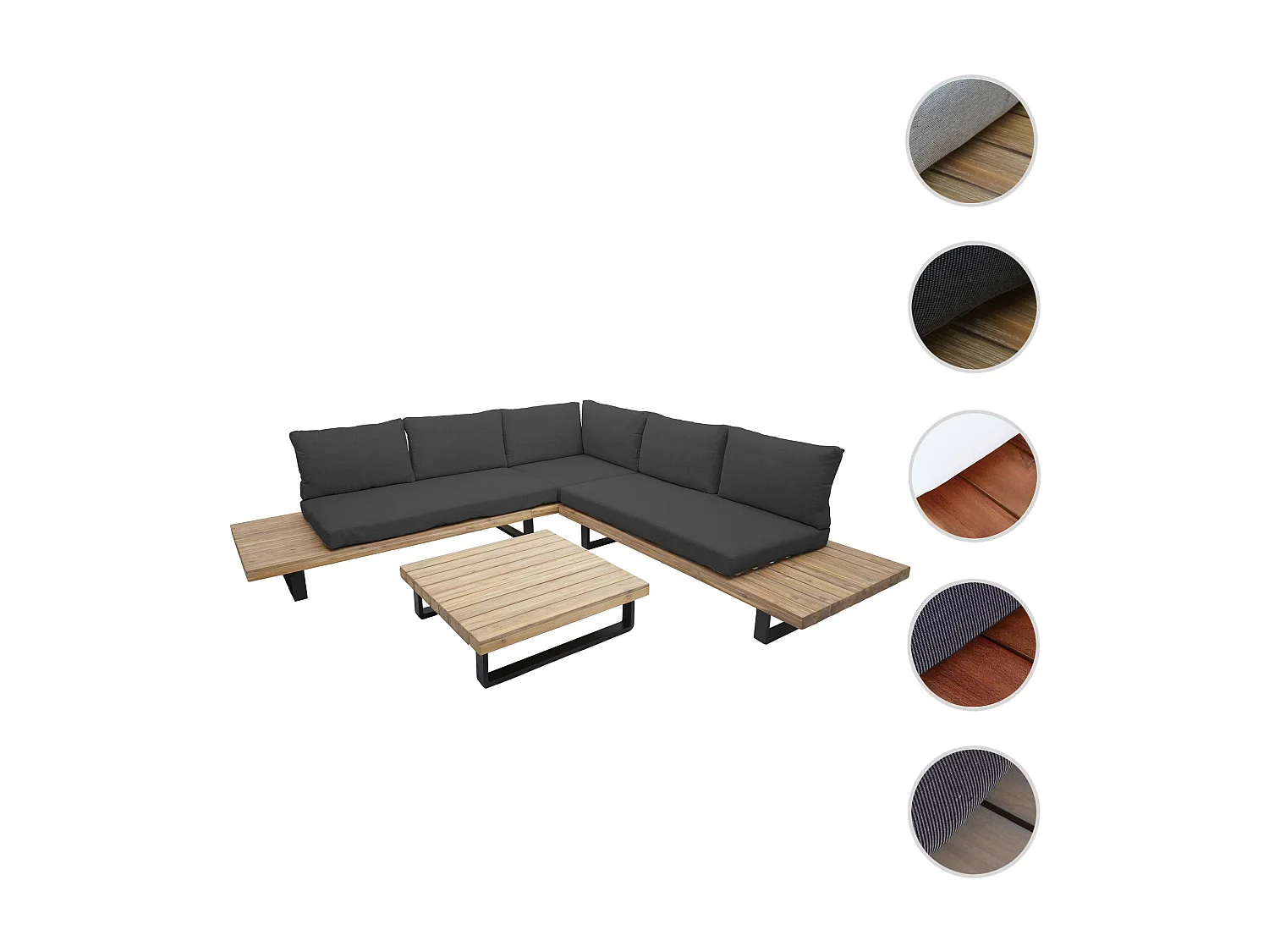 Zestaw ogrodowy MCW-H54 (zestaw 2 sztuk),  jasnobrązowy, ciemnoszara tapicerka