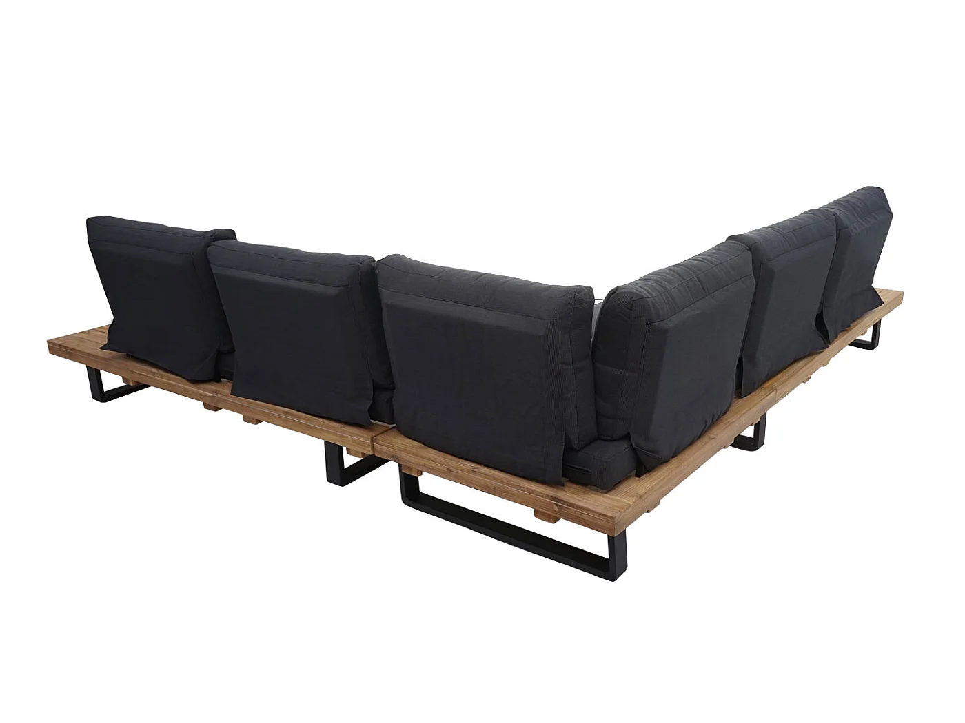 Zestaw ogrodowy MCW-H54 (zestaw 2-częściowy),  jasnobrązowy, tapicerka ciemnoszara