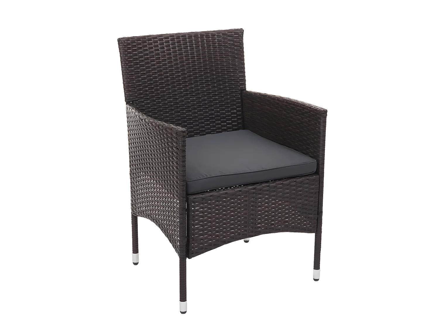 Zestaw polirattanowy MCW-F55 (4-częściowy),  brązowy, ciemnoszare poduszki