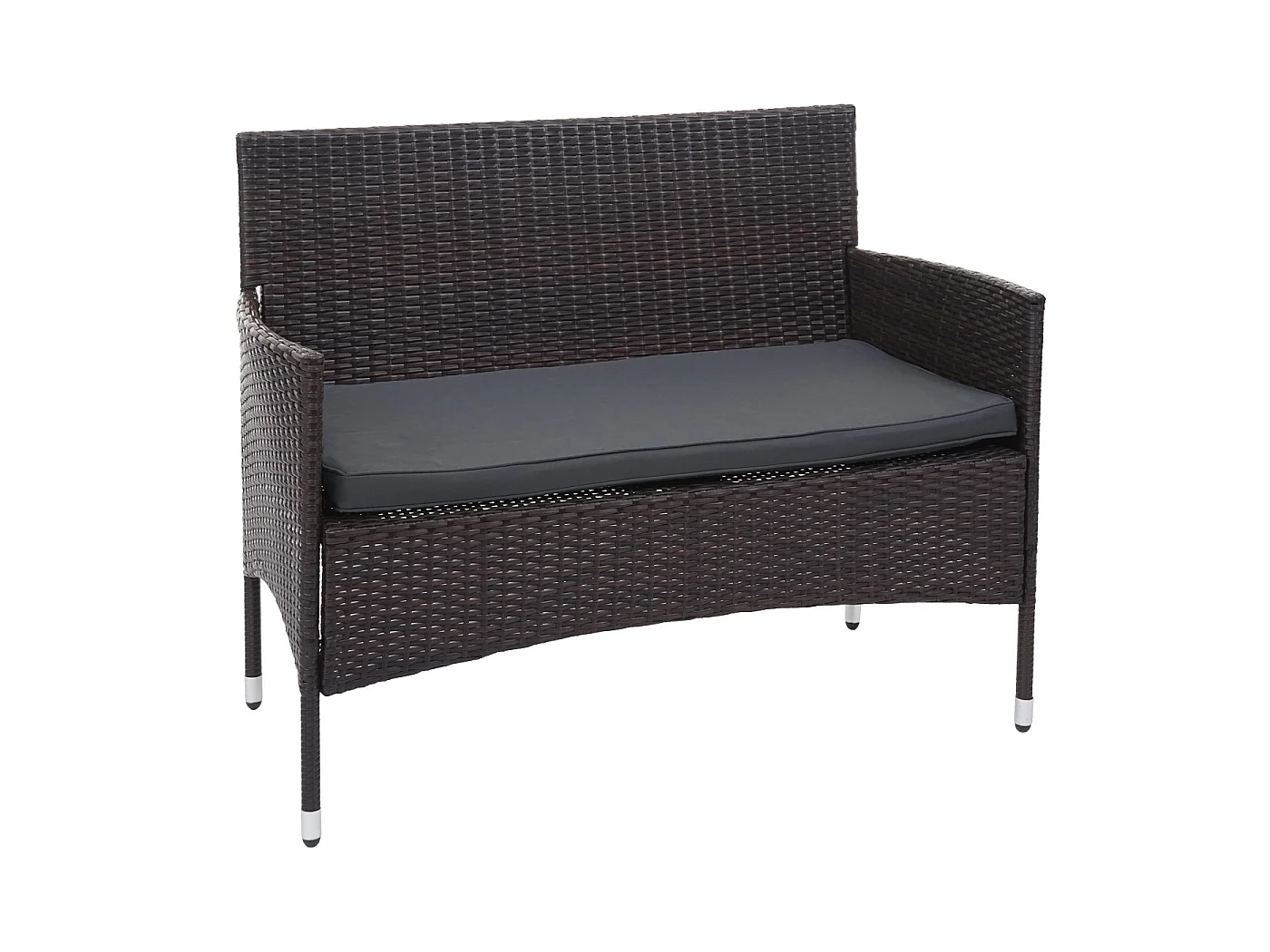 Zestaw polirattanowy MCW-F55 (4-częściowy),  brązowy, ciemnoszare poduszki