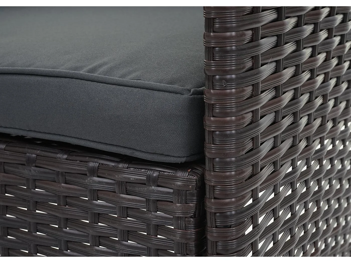 Zestaw polirattanowy MCW-F55 (4-częściowy),  brązowy, ciemnoszare poduszki