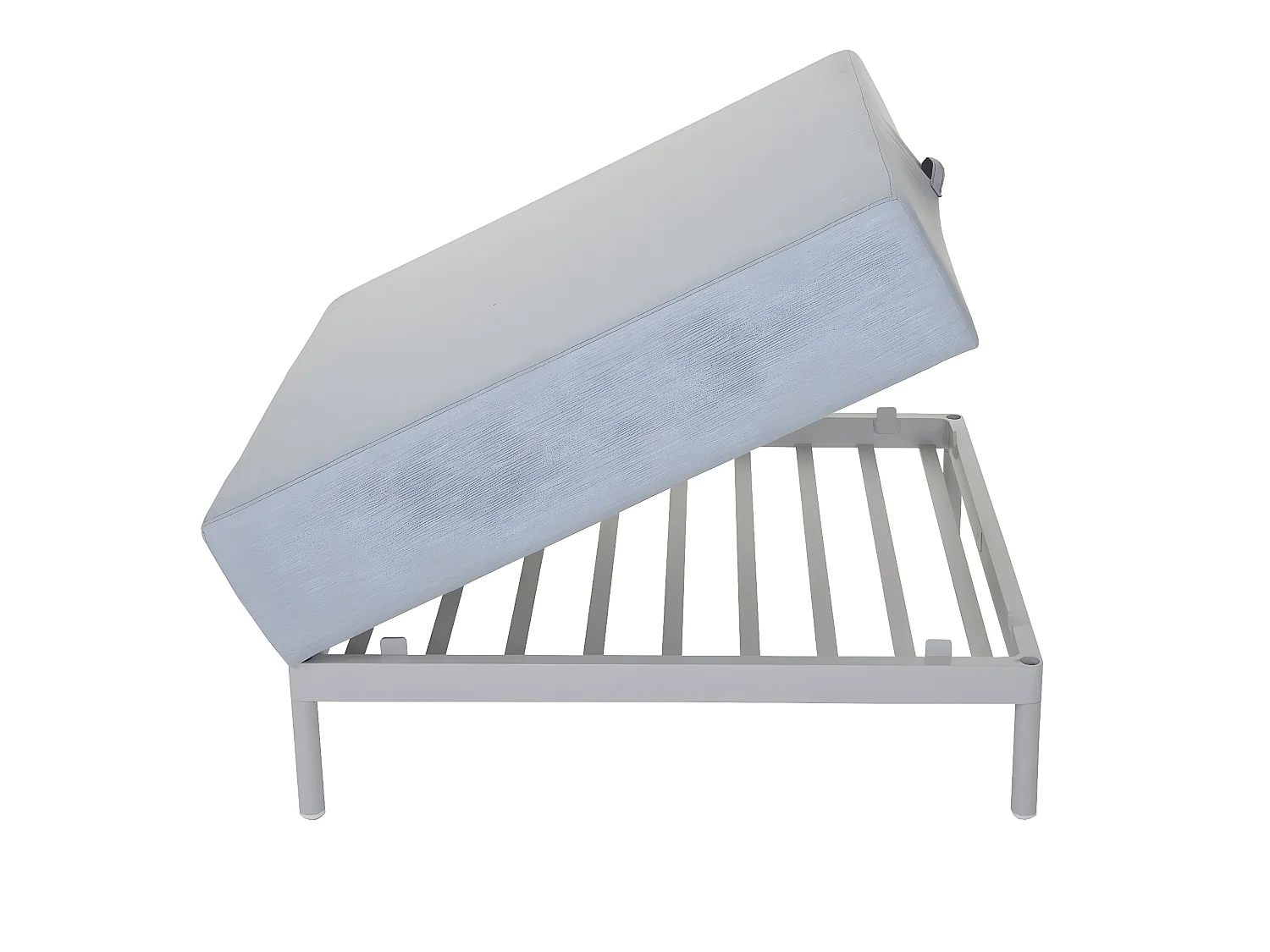 Aluminium tuinset MCW-C47 (11-delig),  blauw met plank, bruine kussens