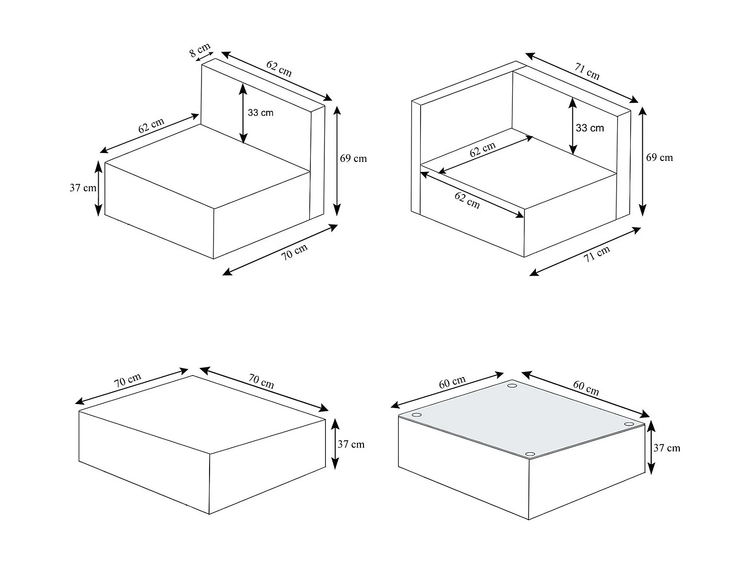 Poly-Rattan-Garnitur MCW-D24, Anthrazit, Polster dunkelgrau