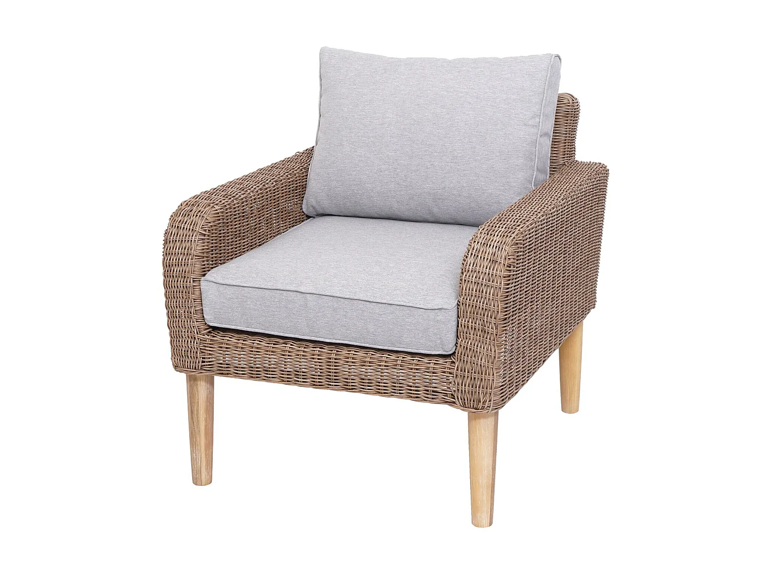 Garnitur MCW-H57 Rattan (4-teilig), Kissen hellgrau