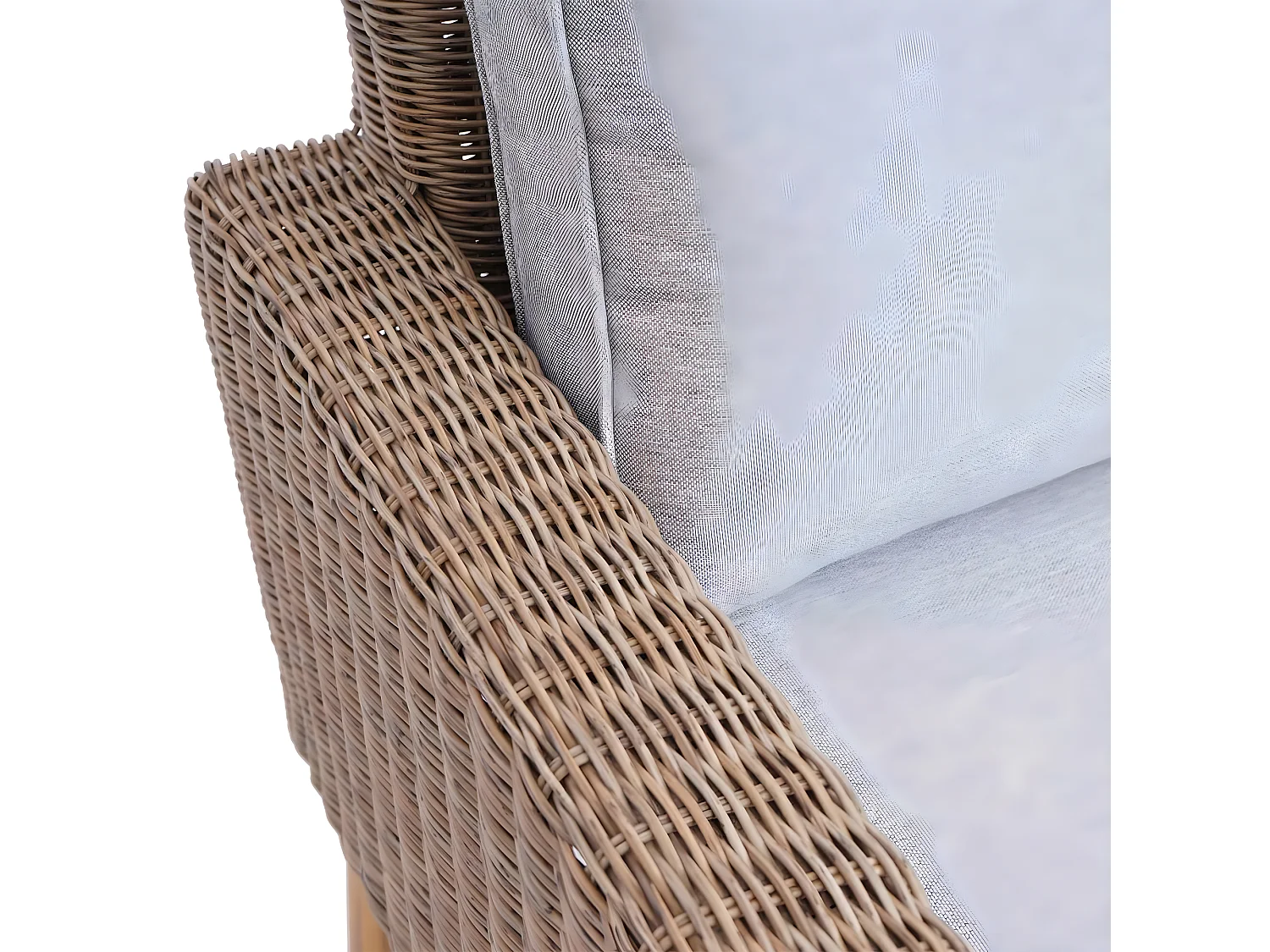 Garnitur MCW-H57 Rattan (4-teilig), Kissen hellgrau