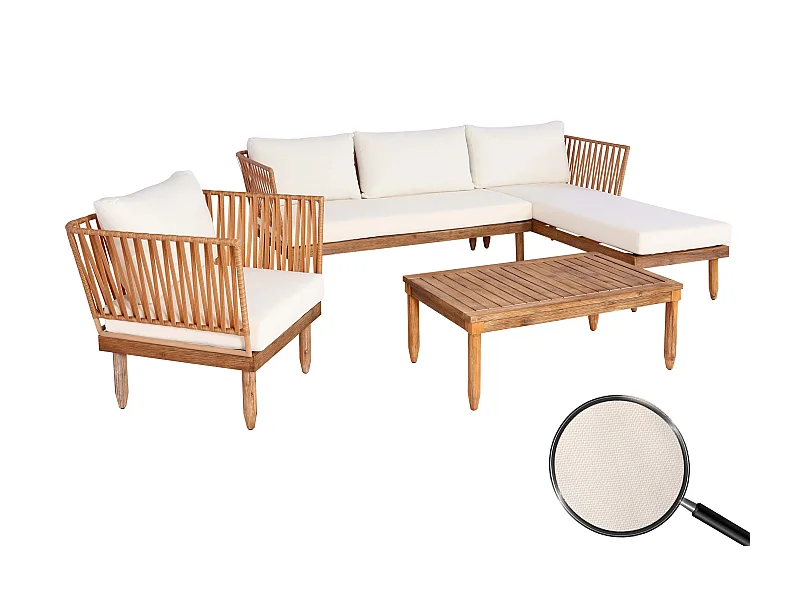 Zestaw ogrodowy MCW-L29 (zestaw 4 sztuk),  kremowo-biały