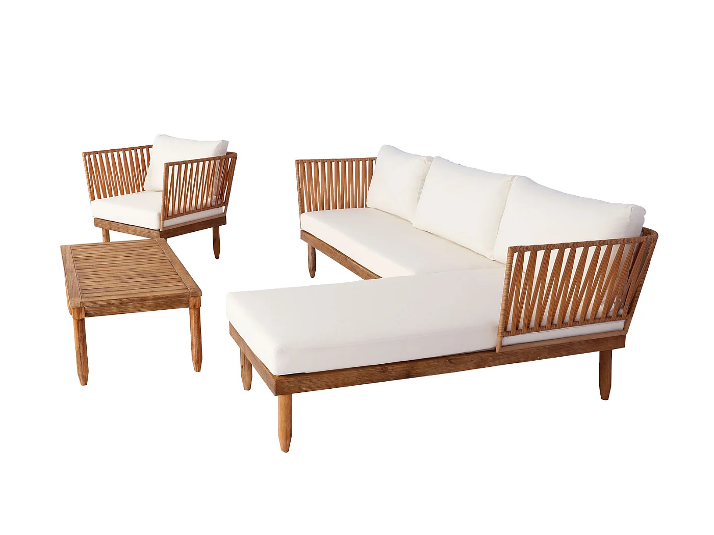 Zestaw ogrodowy MCW-L29 (zestaw 4 sztuk),  kremowo-biały