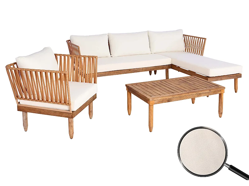 Garten-Garnitur MCW-L29 (4er-Set), Creme-weiß