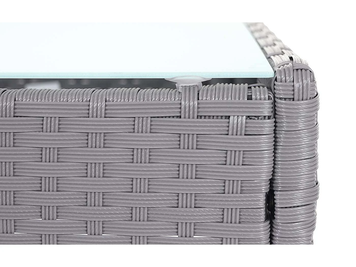 Poly-Rattan Garnitur MCW-D82 (4-teilig), Grau mit Kissen creme