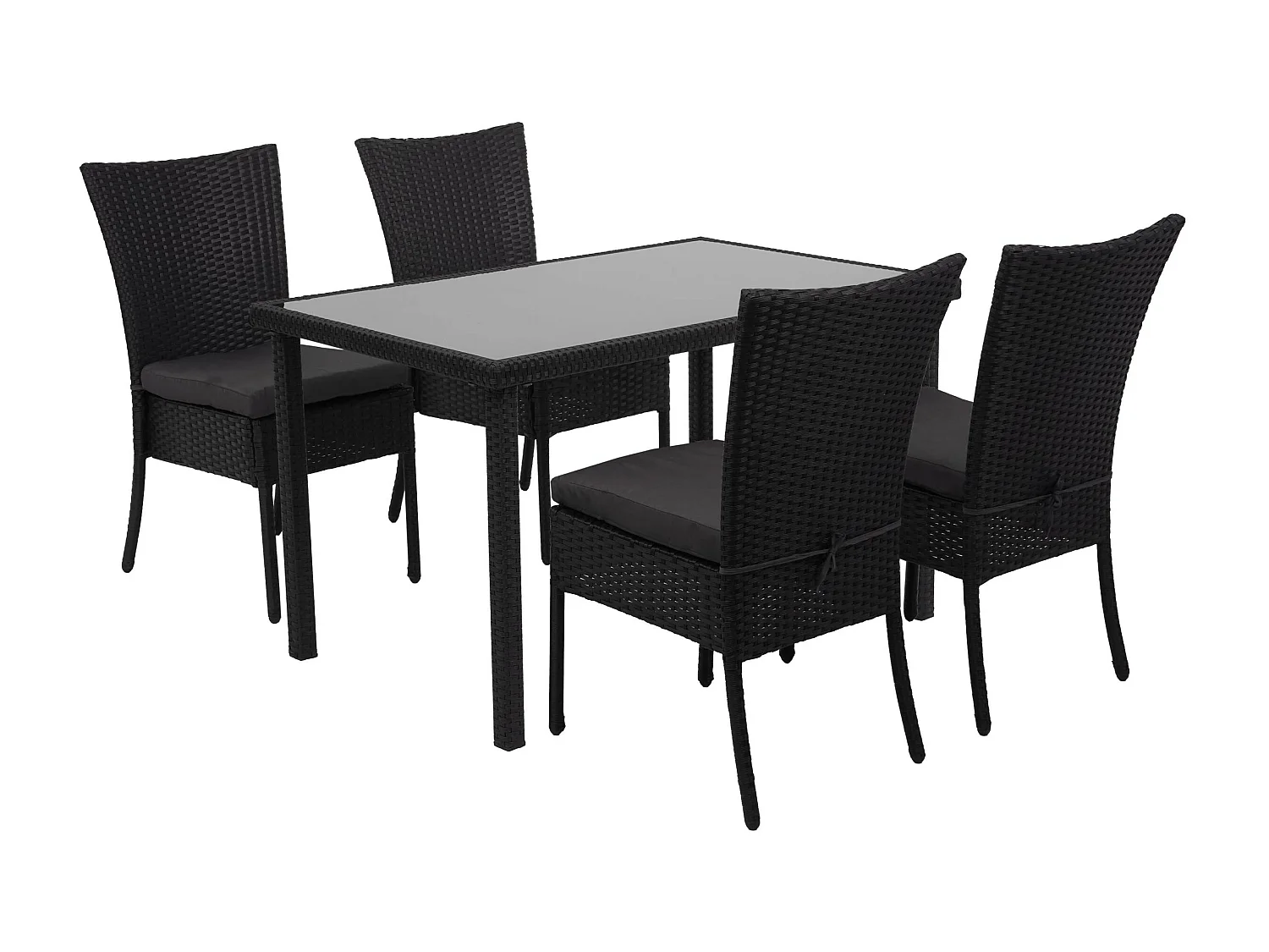 Zestaw MCW-G19 (5 elementów),  czarny, poduszki ciemnoszare