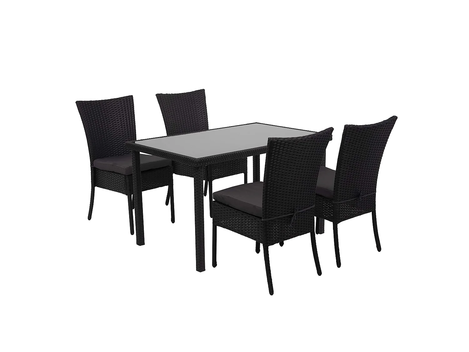 Zestaw MCW-G19 (5 elementów),  czarny, poduszki ciemnoszare