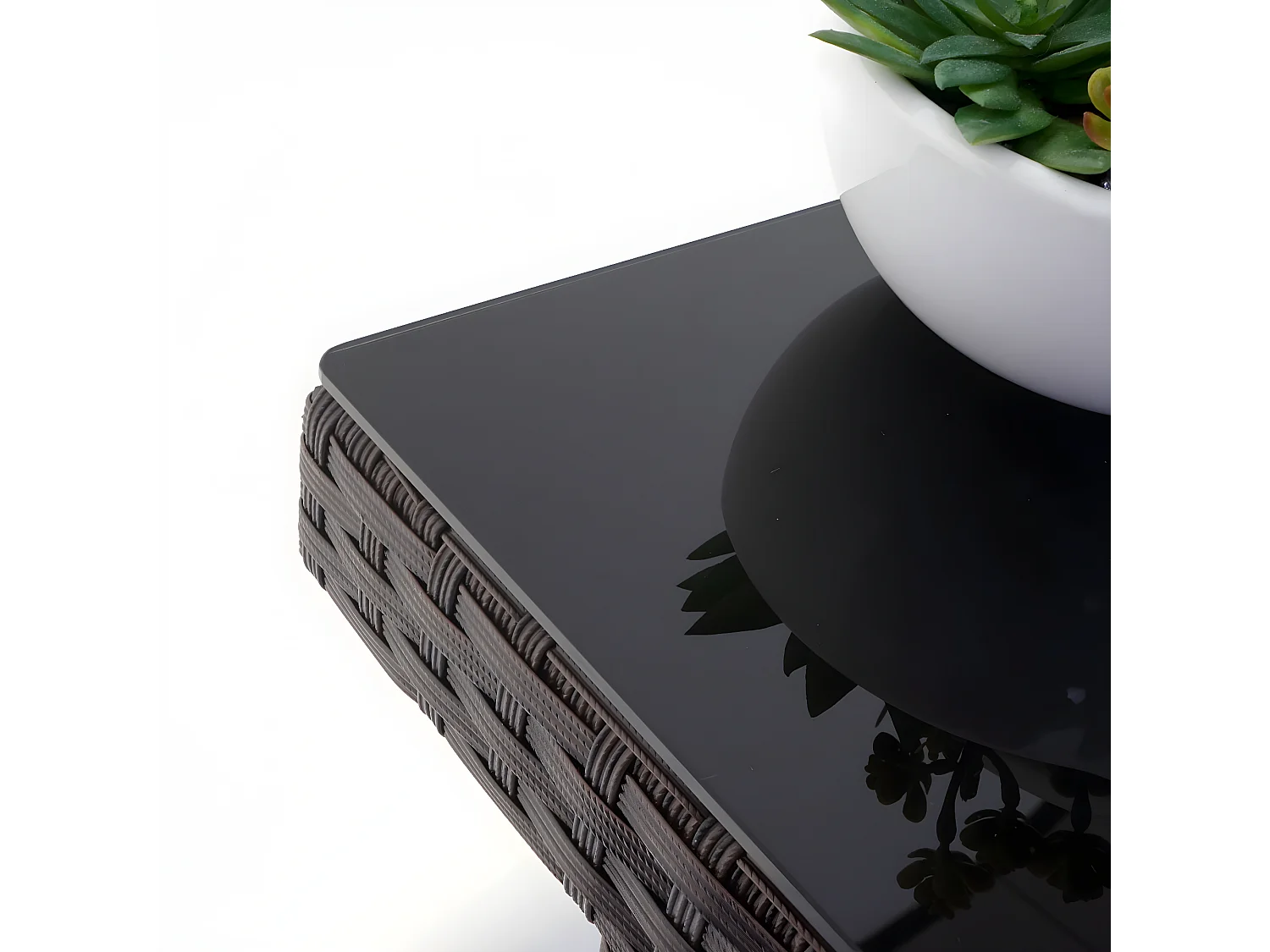 Zestaw rattanowy Hamar (7 elementów),  brązowy, poduszki kremowe