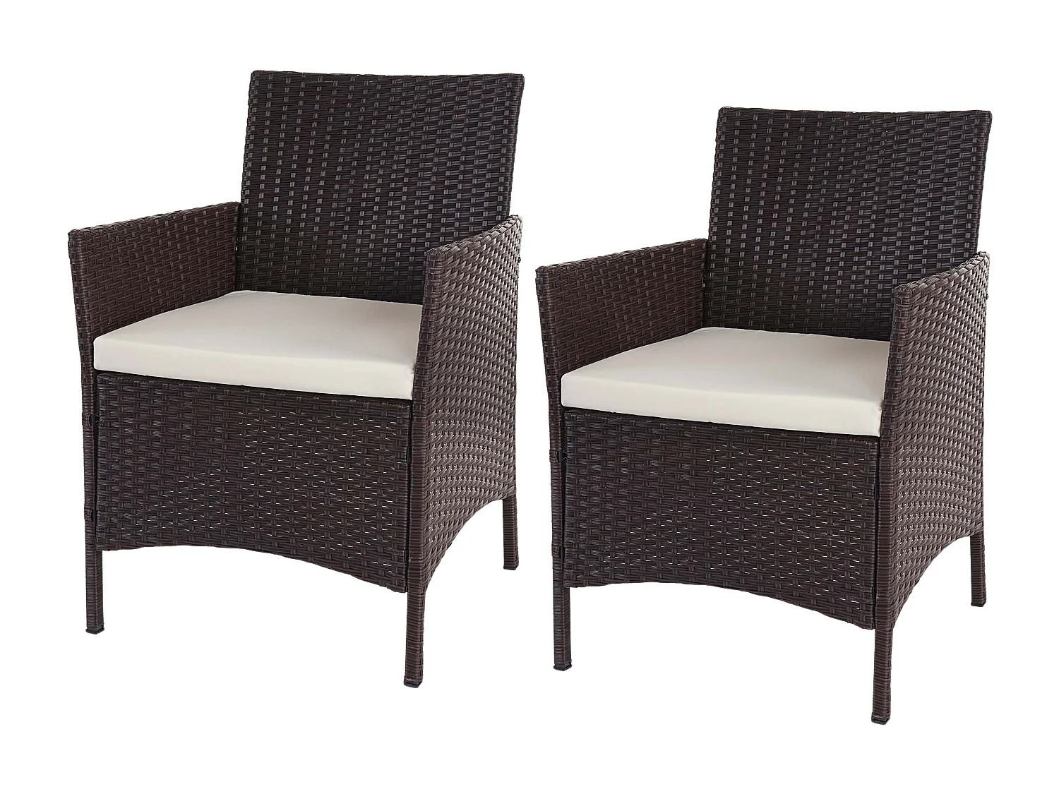 Poly-Rattan-Garnitur  Hamar (7-teilig), Braun, Kissen creme