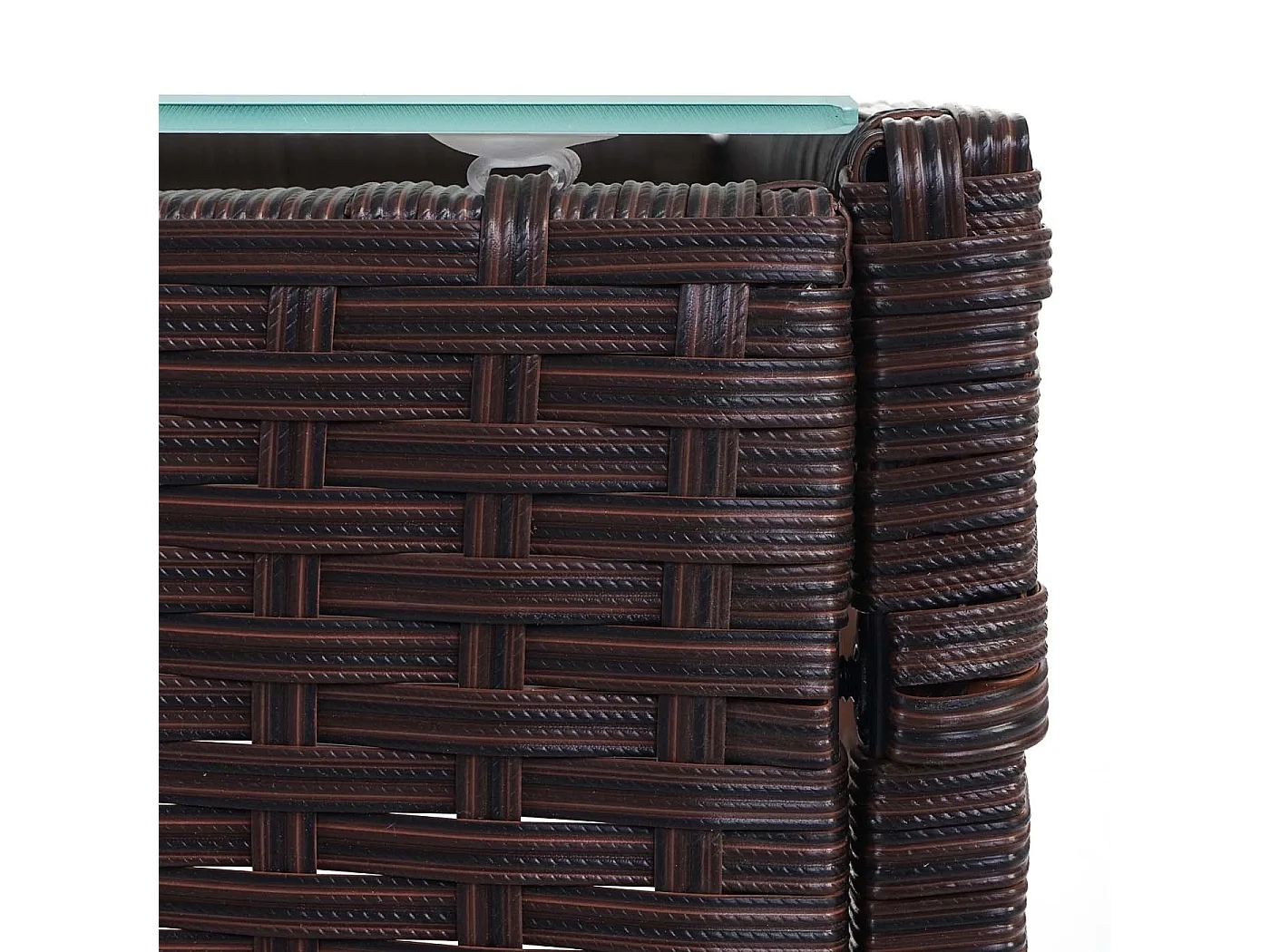 Zestaw 3-2-1-1 z polirattanu Hamar,  brązowo-motylkowy, poduszki kremowe