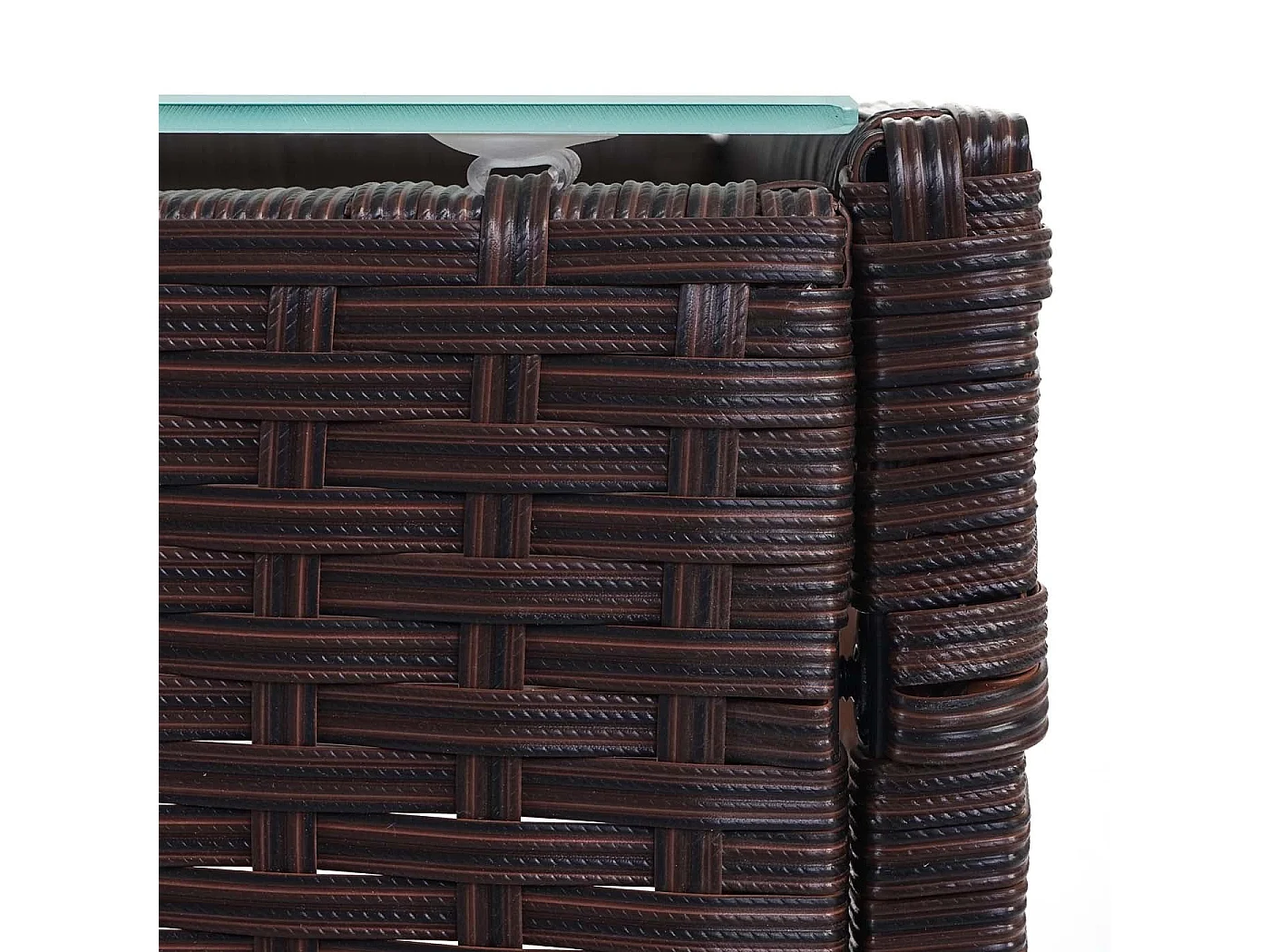 3-2-1-1 Poly-Rattan Garnitur Hamar, Braun-meliert, Kissen creme