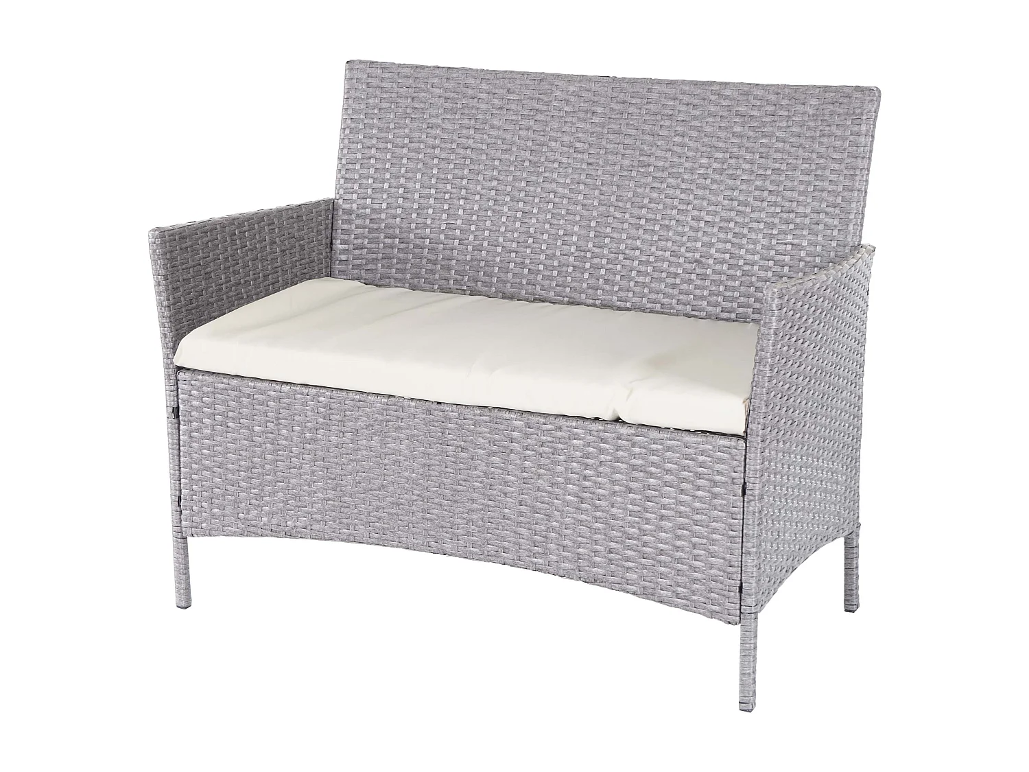 Zestaw ogrodowy Hamar (4 elementy),  szary, poduszki kremowe