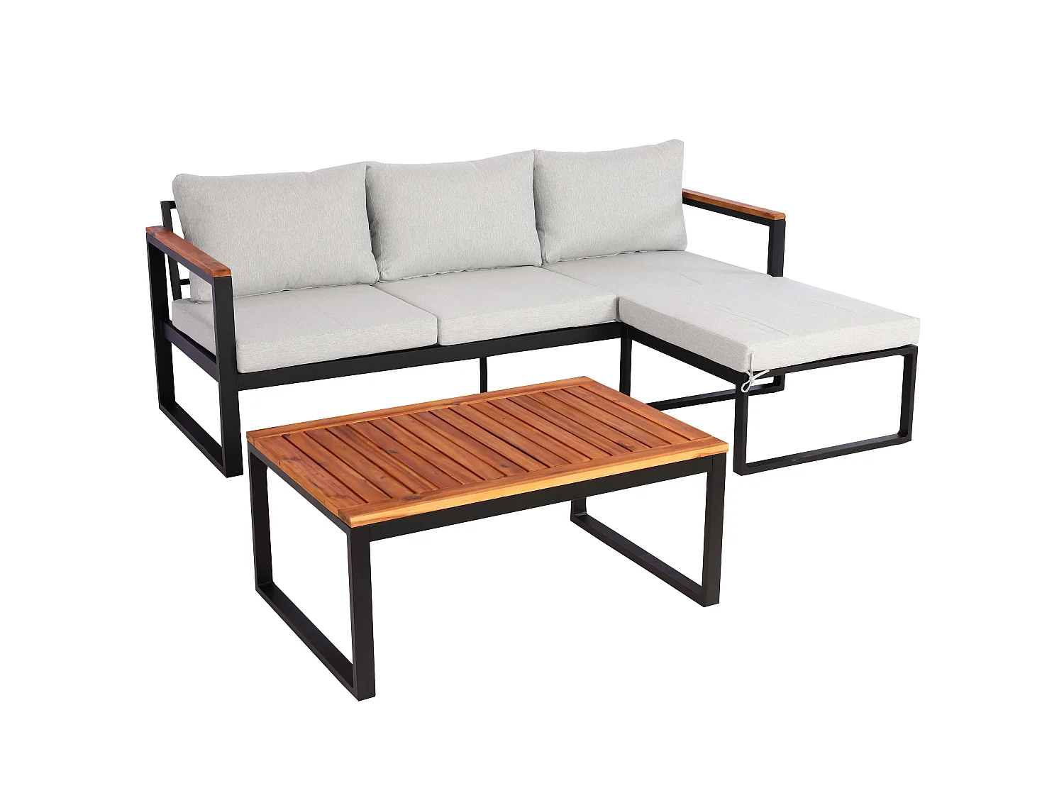 Garten-Garnitur MCW-L26b (3er-Set), Hellgrau