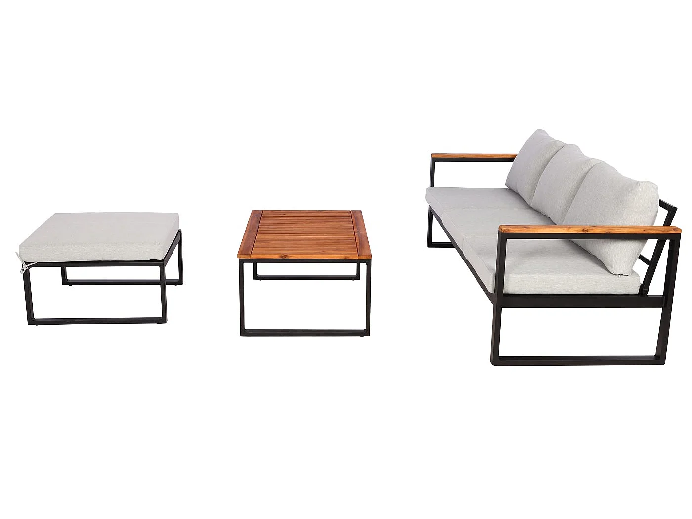 Garten-Garnitur MCW-L26b (3er-Set), Hellgrau