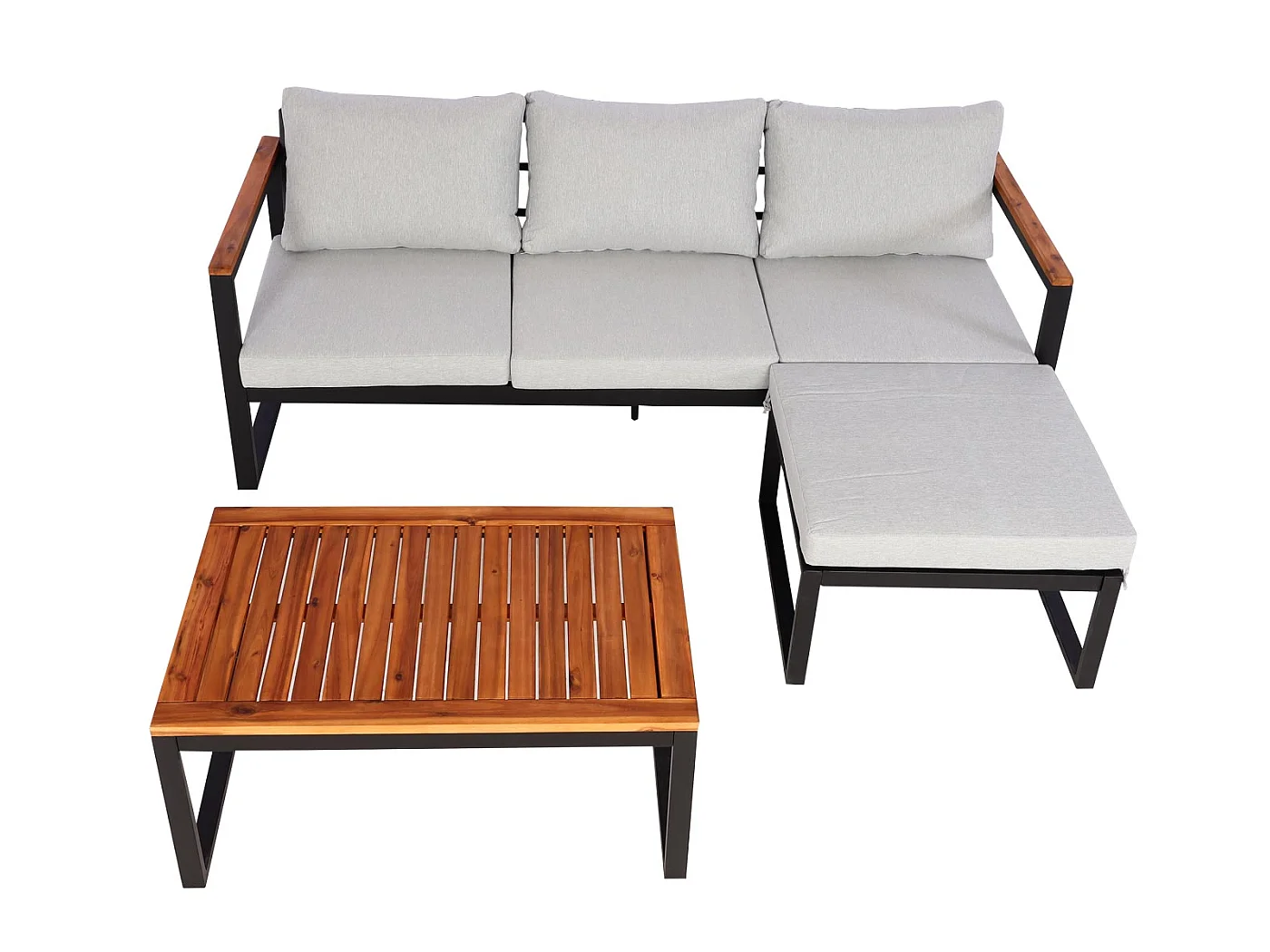 Garten-Garnitur MCW-L26b (3er-Set), Hellgrau