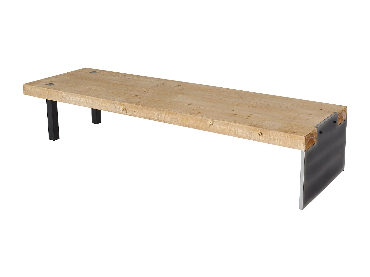 Sitzbank MCW-L75, Esszimmerbank Bank Garderobenbank, Industrial Massiv-Holz MVG-zertifiziert 200cm, natur