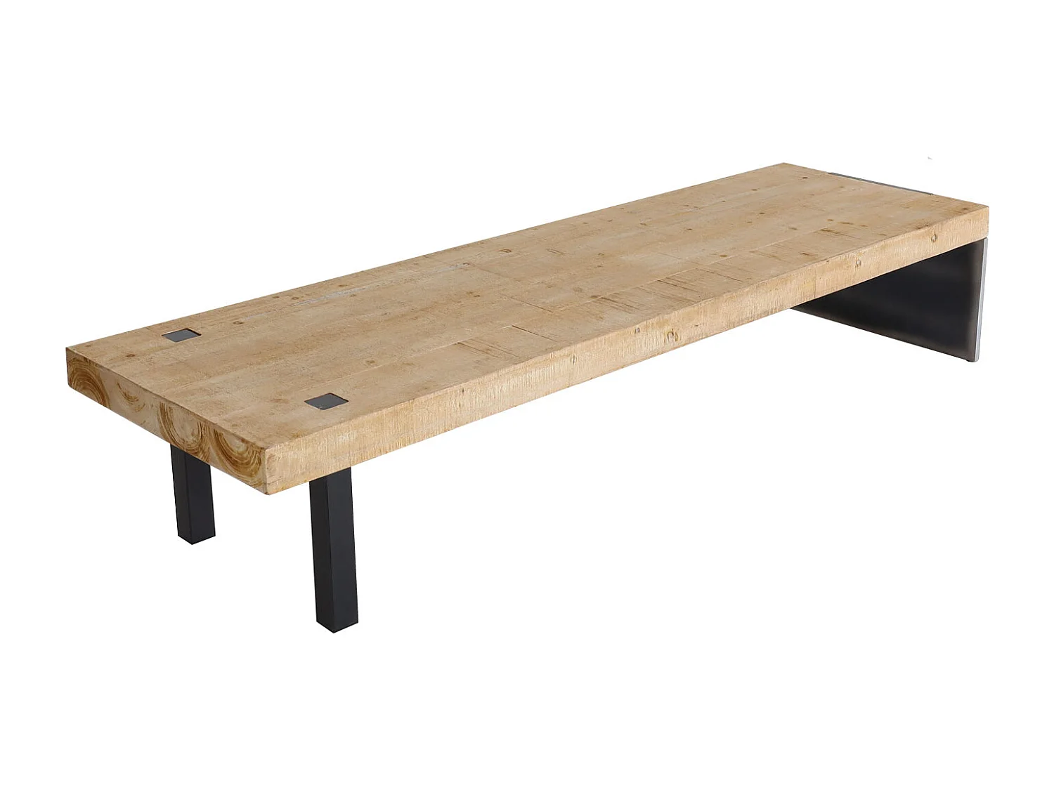 Sitzbank MCW-L75, Esszimmerbank Bank Garderobenbank, Industrial Massiv-Holz MVG-zertifiziert 200cm, natur